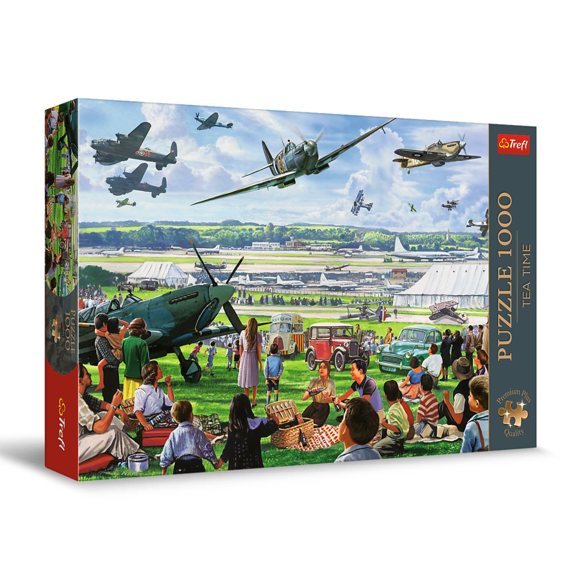 Trefl Premium Plus Quality - Puzzle Tea Time: Air Show - 1000 Pieces, Series of Painted Nostalgic Images, Perfect Piece Fit, for Adults and Children from 14 Years