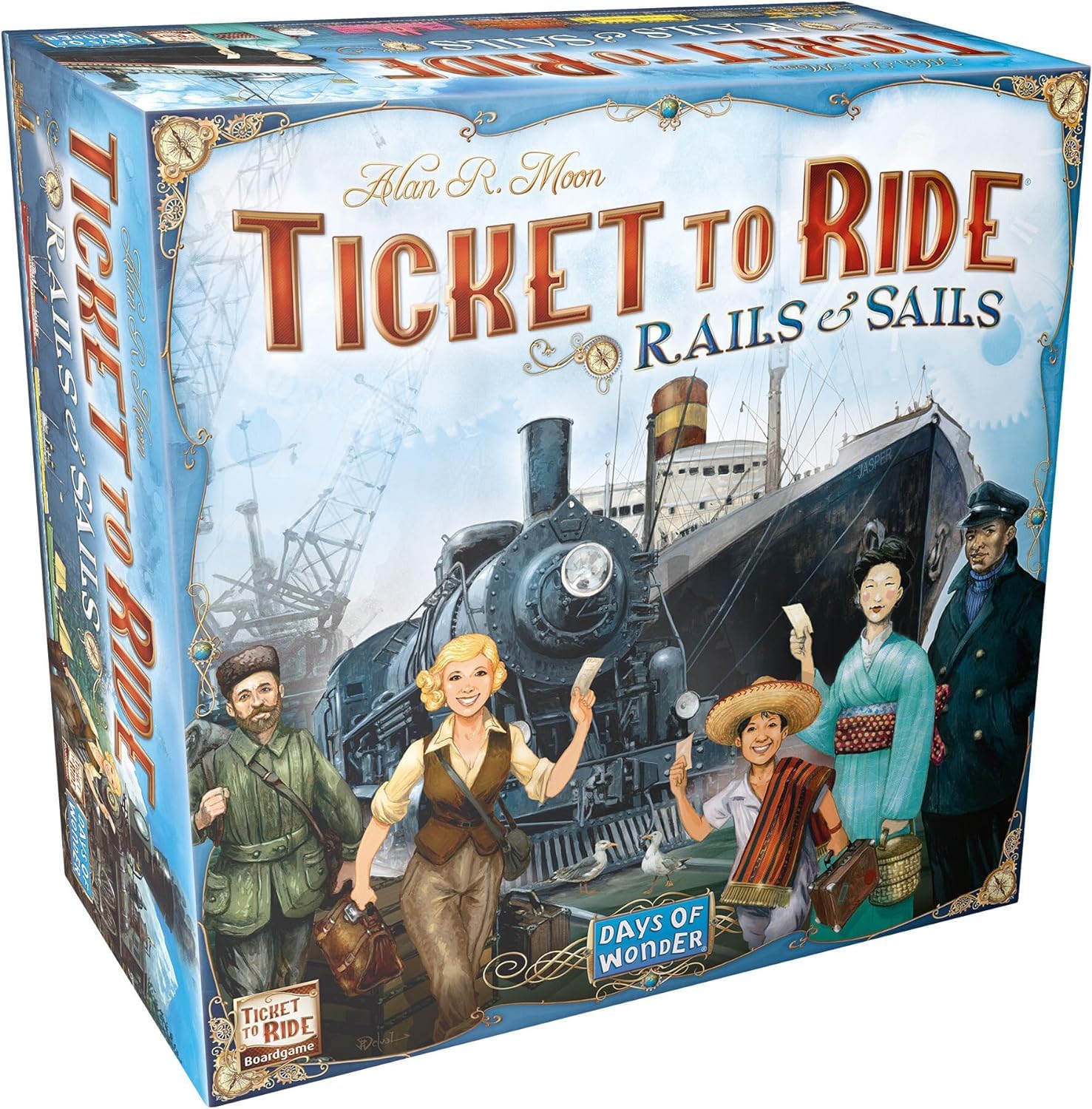 Asmodee Ticket to Ride Rails & Sails Board Game - Train Route-Building Strategy Game, Family Fun for Kids & Adults, Ages 10+, 2-5 Players, 90-120 Minute Playtime
