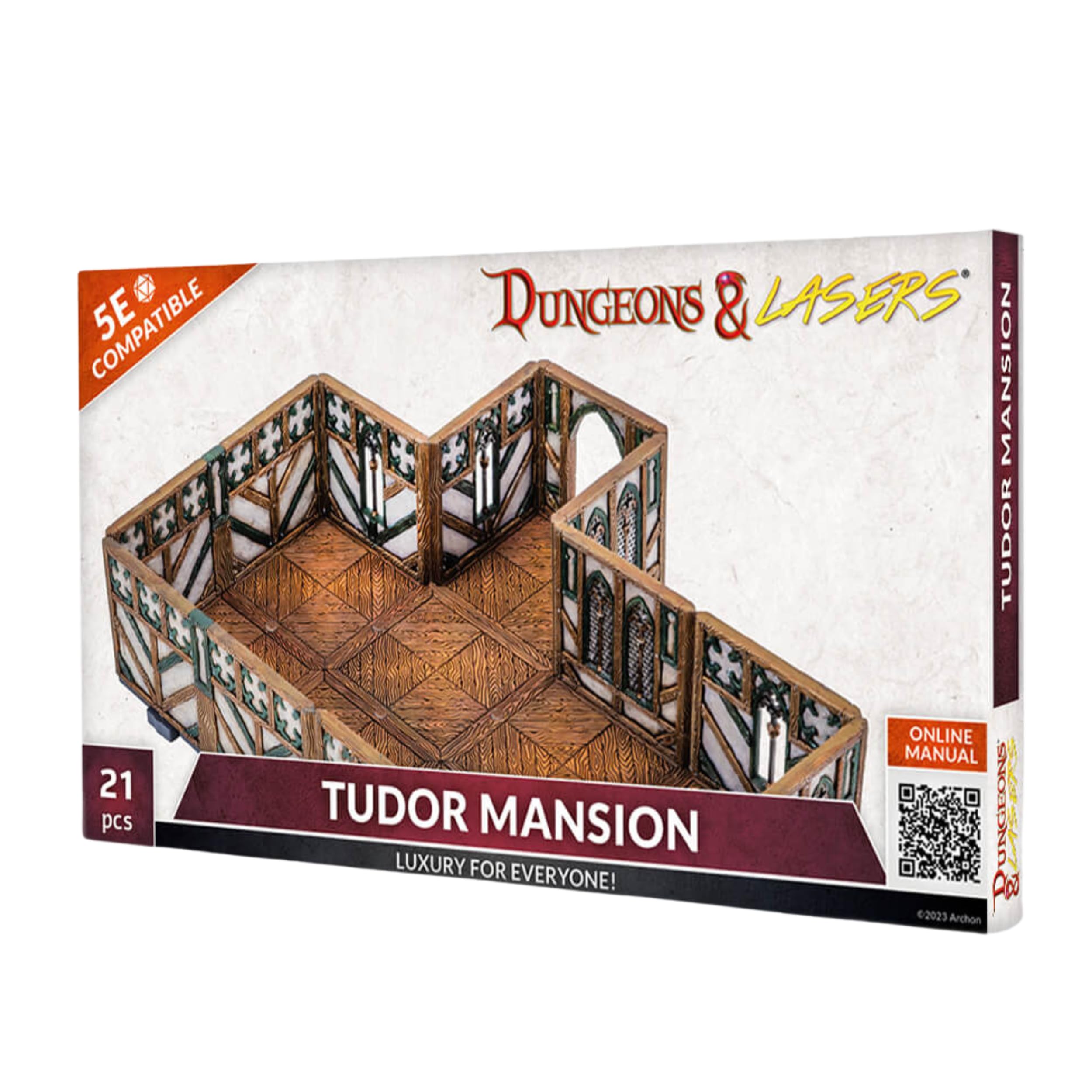 Dungeons & Lasers: Tudor Mansion Miniature Terrain Set – Unpainted by Archon Studios - Compatible with DND and Other Tabletop RPG Games