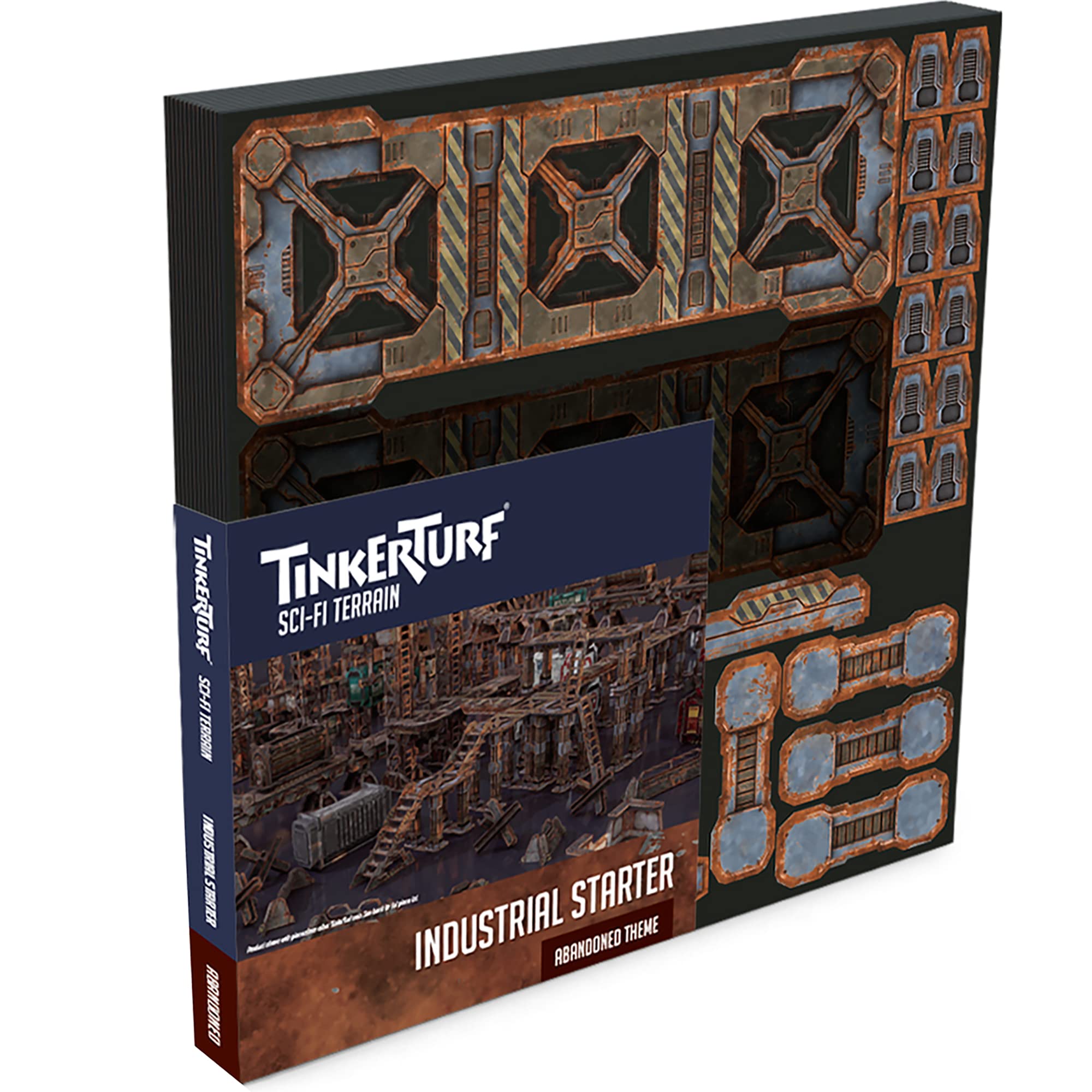 TinkerTurf Sci-Fi Terrain: Industrial Starter Set, Abandoned Theme, Sturdy, Affordable, Great-Looking Full-Color Terrain, Quick and Easy to Assemble, Virtually Limitless Setups