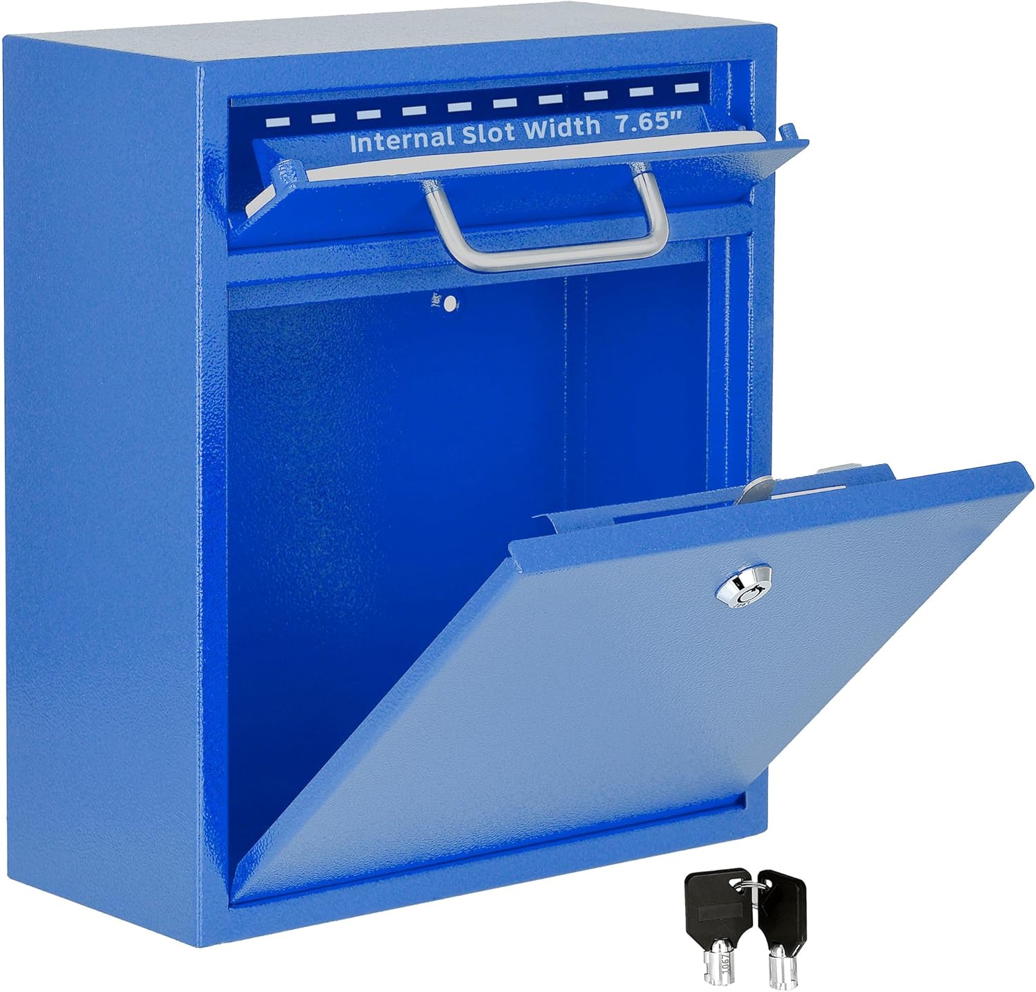 Medium Ultimate Blue Wall Mounted Mail Box with Suggestion Cards