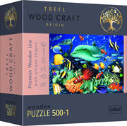 Trefl 20153 erwachsene-500+1 Teile, Wood Craft, unregelmäßige Formen, 50 Meeresfiguren, hochwertiges modernes, DIY, für Erwachsene und Kinder ab 12 Jahren,holzpuzzle Wooden Puzzle, Sea Creatures, 500