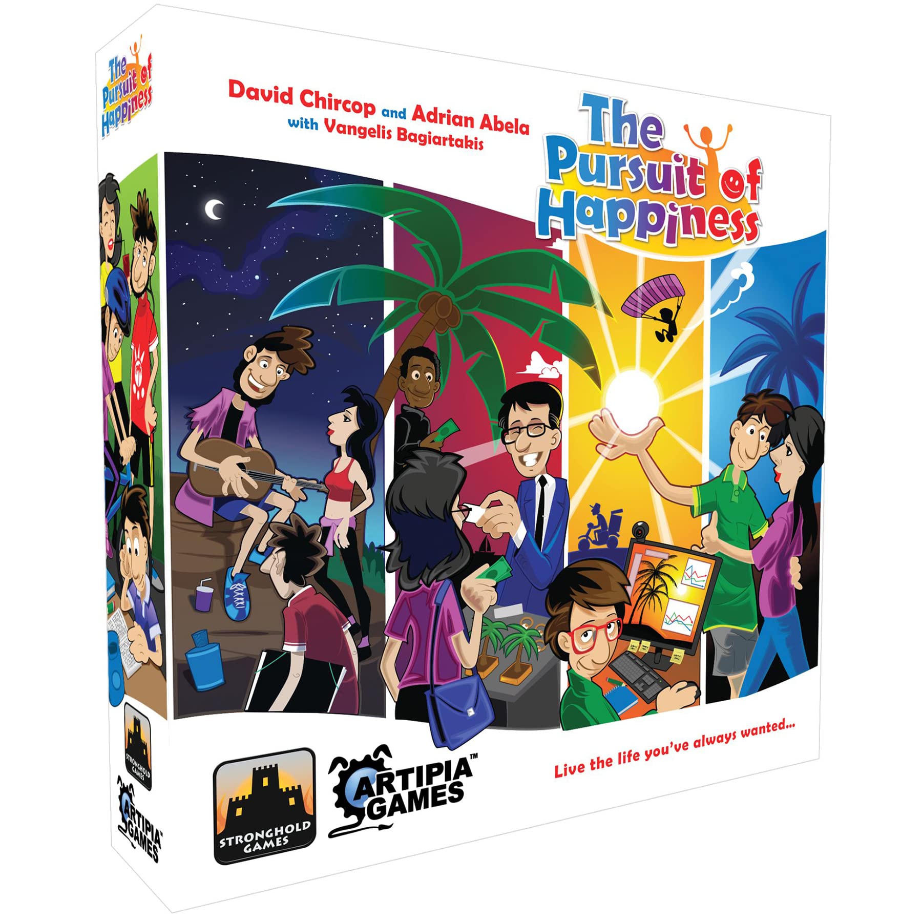 Artipia Games The Pursuit of Happiness - Board Game, Live The Life You've Always Wanted, Ages 14+, 1-4 Players, 60-90 Min