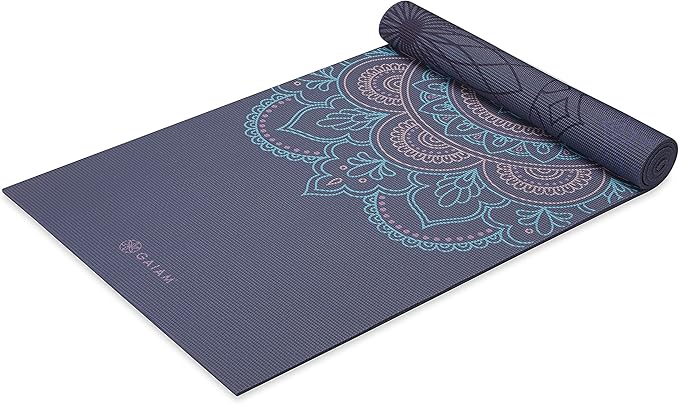Gaiam Yoga Mat - Premium 6mm Print Extra Thick Non Slip Exercise & Fitness Mat for All Types of Yoga, Pilates & Floor Workouts (68"L x 24"W x 6mm Thick) - Purple Illusion