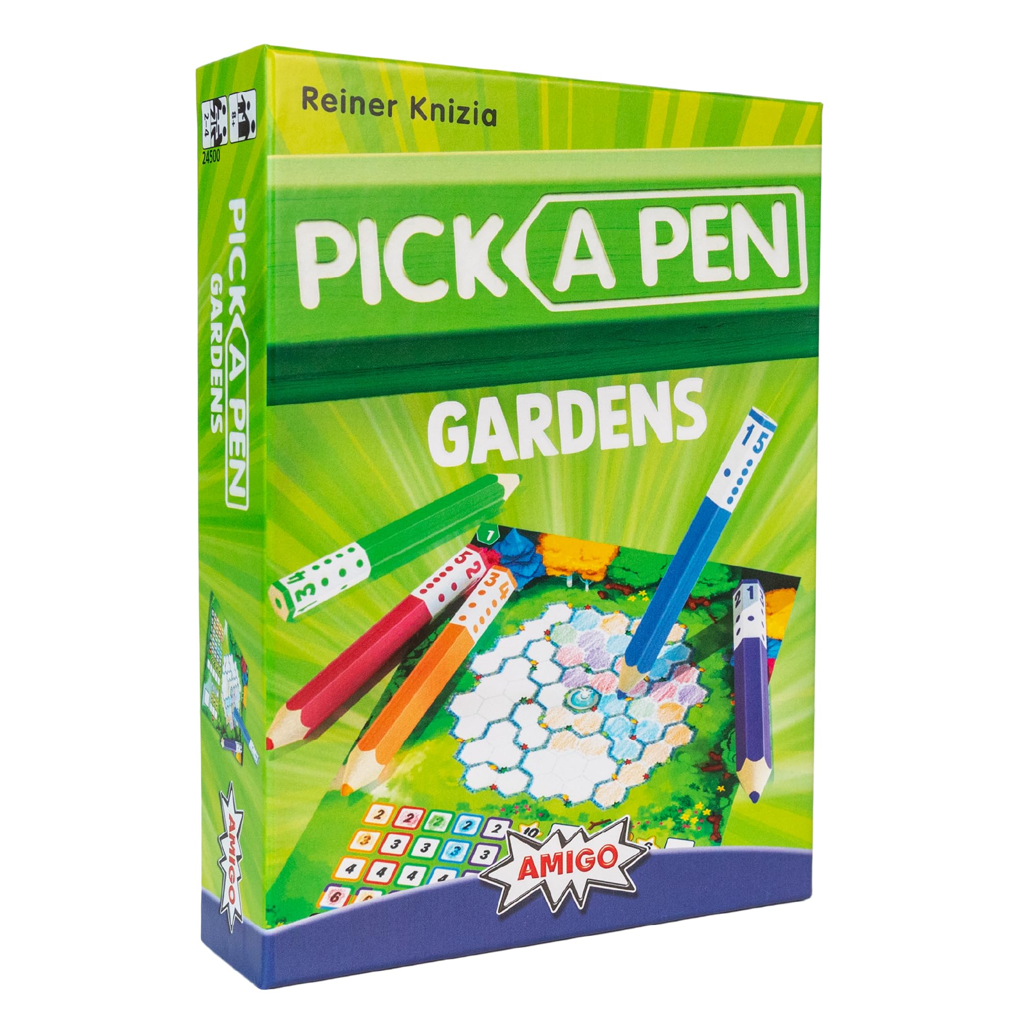 Amigo Games Pick a Pen Gardens – Highly Innovative Roll & Write Dice Game – Score Points by Filling in Your Garden with The Same Color – Perfect for Family Game Night – Kids & Adults Ages 8+