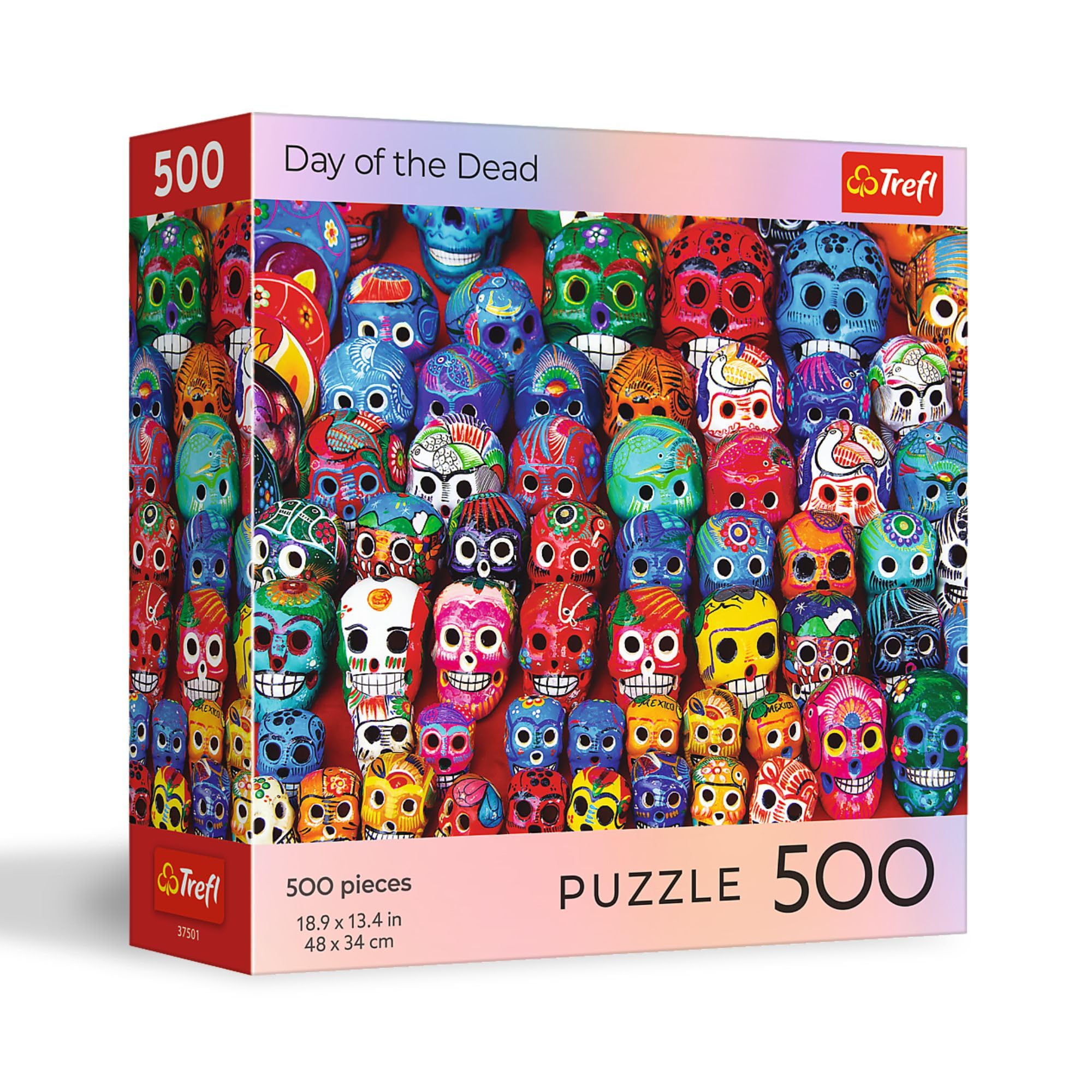 Trefl Halloween Day of The Dead - 500 Piece Jigsaw Puzzle 18.9" x 13.4" DIY Puzzle, Creative Fun, Classic Jigsaw for Adults and Children from 10 Years Old