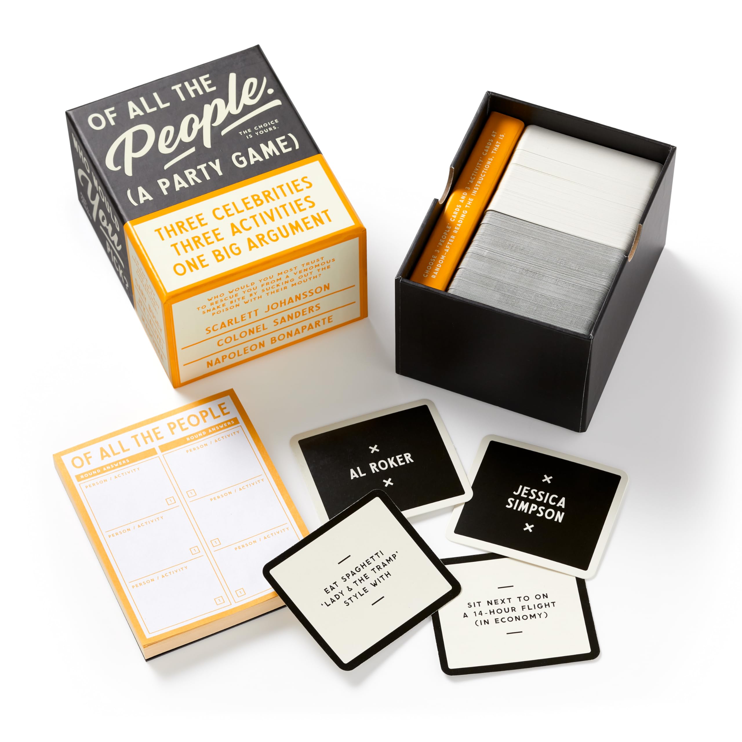 Brass Monkey of All The People – Social Party Game with 450+ Game Card Prompts of Assigning Celebrities to Random Activities Inspired by Kiss Marry Kill, 2+ Players