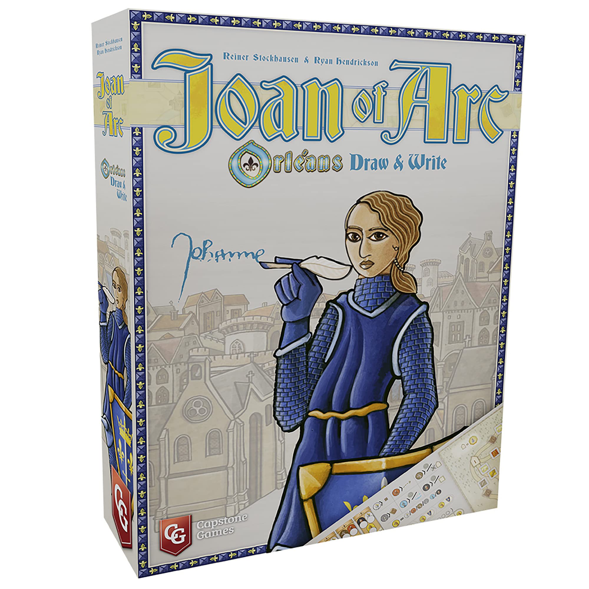 Capstone Games Joan of Arc Orleans Draw and Write Game for Ages 10+ | Medieval Strategy Theme with Paper and Pencil Choices, Solo and Competitive Play for Adults | 1 to 5 Players | 45 Minute Playtime