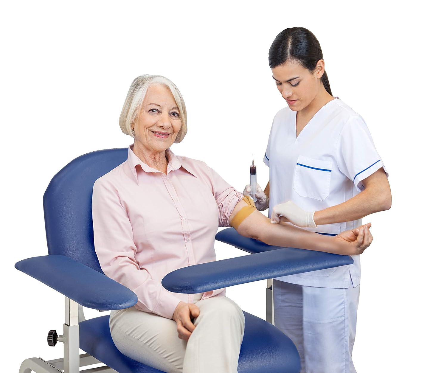 Blue Padded Phlebotomy Blood Drawing Chair