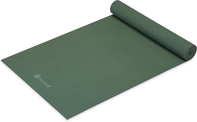Gaiam Yoga Mat - Premium 5mm Solid Thick Non Slip Exercise & Fitness Mat for All Types of Yoga, Pilates & Floor Workouts (68" x 24" x 5mm) - Sagebrush