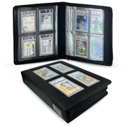 Premium Card Slab Binder – Black Zip Binder for PSA, CGC, CSG, One Touch Slabs - 360° Protection | Trading Card Storage Case (With Display Window)