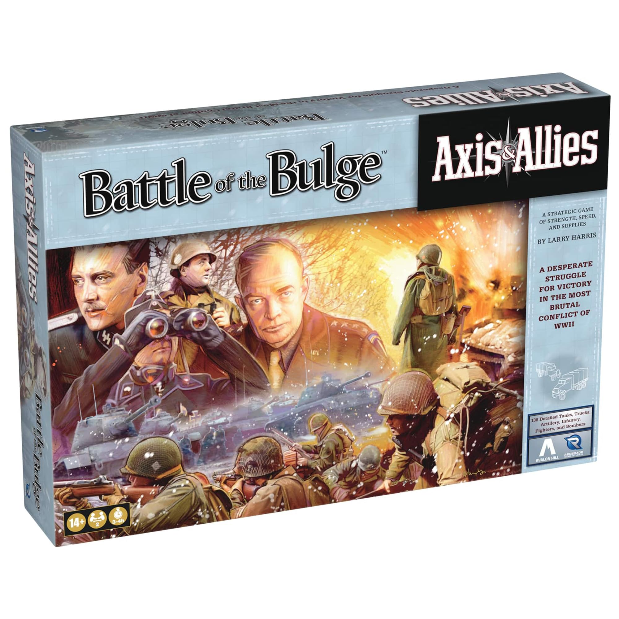 Renegade Games: Axis & Allies - Battle of The Bulge - WWII Strategy Board Game, Germany Or USA & UK, Miniatures War Game, Ages 14+, 2 Players, 4hrs