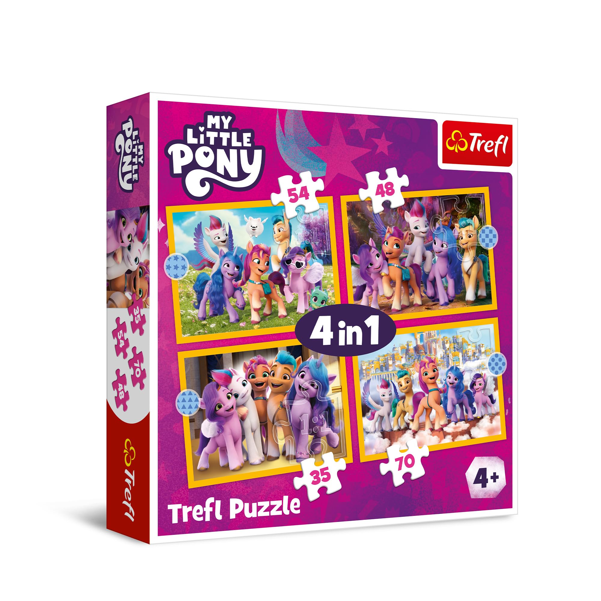 Trefl My Little Pony 4in1 Jigsaw Puzzle Meet The Ponies DIY Puzzle, Creative Fun, Classic Jigsaw for Adults and Children from 4 Years Old