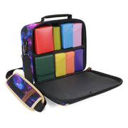 ENHANCE Designer Edition Compact MTG Bag Compatible with Magic the Gathering, Lorcana & more - Small Trading Card Bag with Customizable Interior & Shoulder Strap for Deck Boxes, Dice (Galaxy)