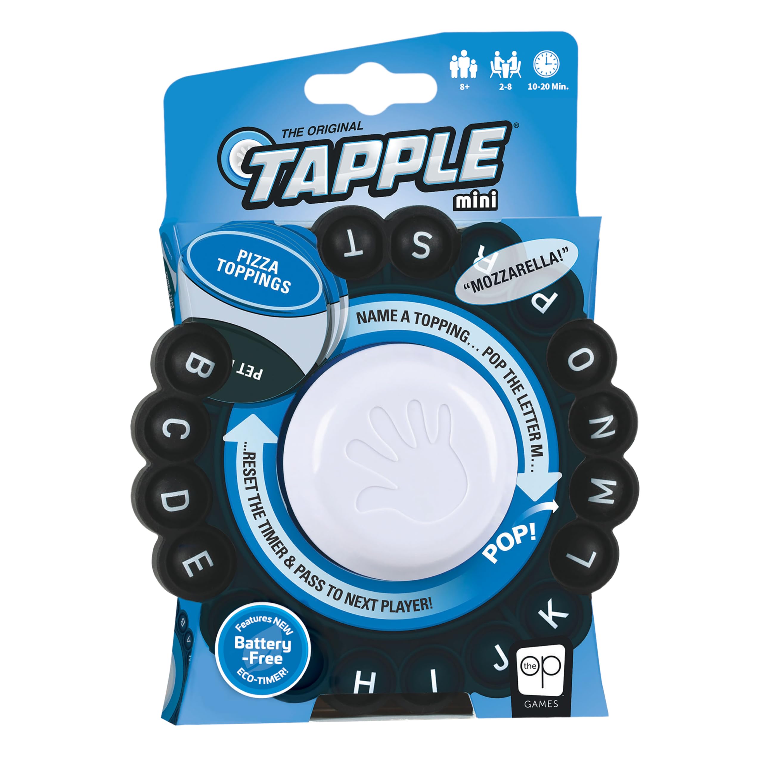 The Original Tapple Mini, Travel Sized Word Game for Family & Kids, Choose a Category & Race Against Time, Portable Pop Wheel With 36 Cards, Fun Educational Toy & Game for Ages 8+, Quick Play Anywhere