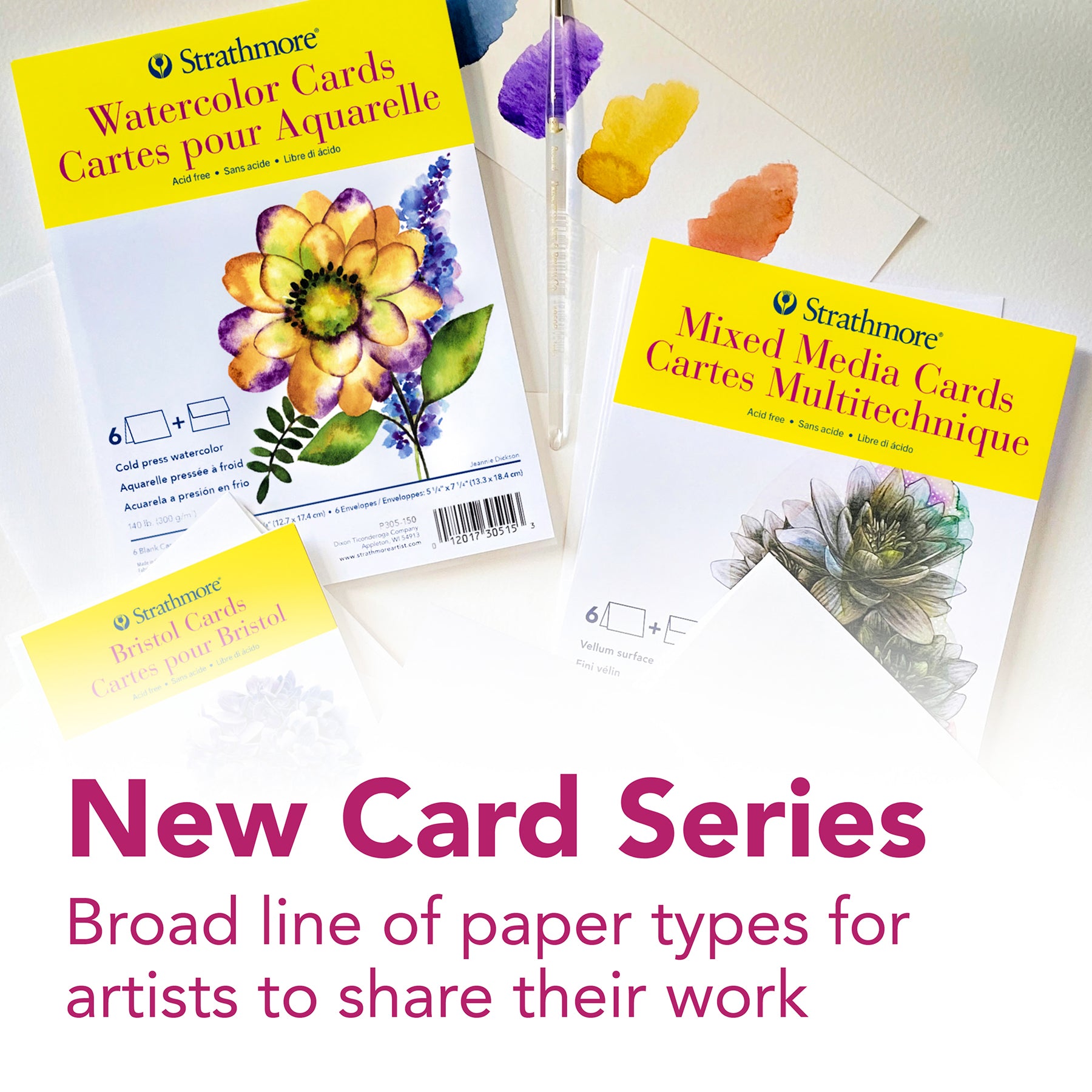 300 Series Mixed Media Cards & Envelopes, Full Size, 5x6.875 inch, 6 Pack