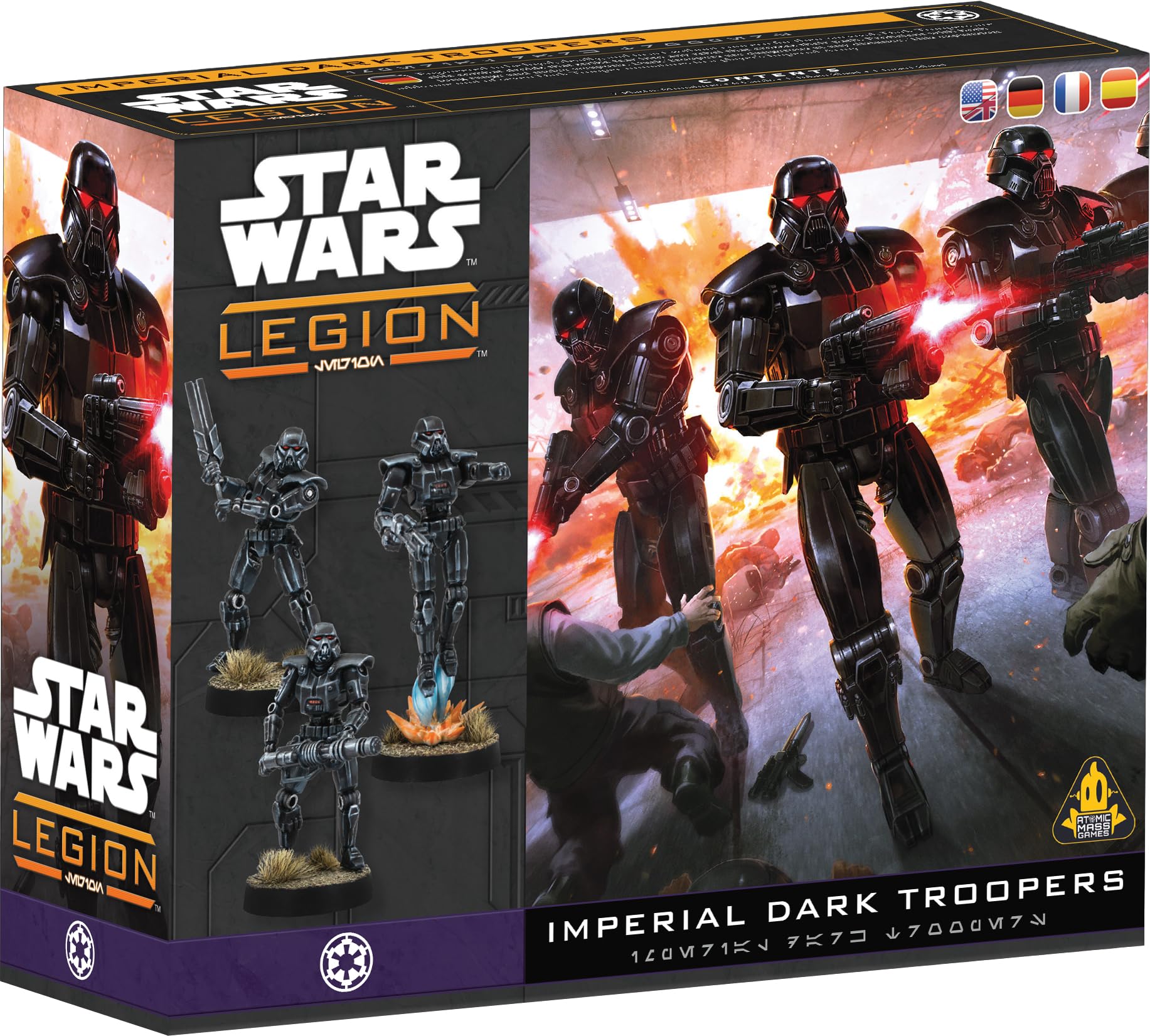 Asmodee Star Wars: Legion Dark Troopers - Galactic Empire Heavy Support Unit with Double Activation, Tabletop Miniatures Strategy Game for Kids & Adults, Ages 14+, 2 Players, 90 Min Playtime