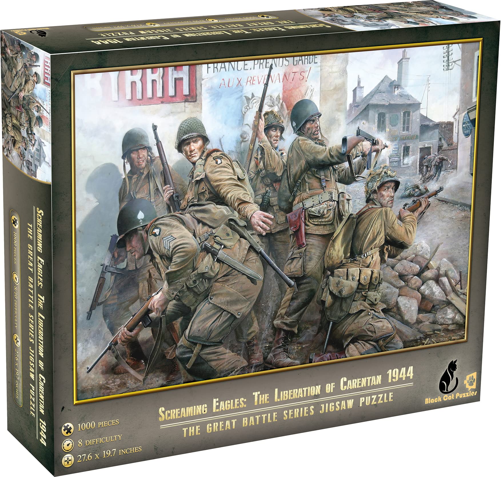Mchezo Screaming Eagles: The Liberation of Carentan 1944 Puzzle, 1000-Piece Jigsaw Puzzle, World War II