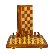 Folding Wood Chess Set, 14"
