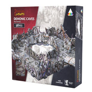 Dungeons & Lasers: Demonic Caves Pre-Painted Terrain Set for DND and Tabletop RPG Games - 5E Compatible for 28mm-32mm Scale Miniatures - Modular Design for Fast Assembly