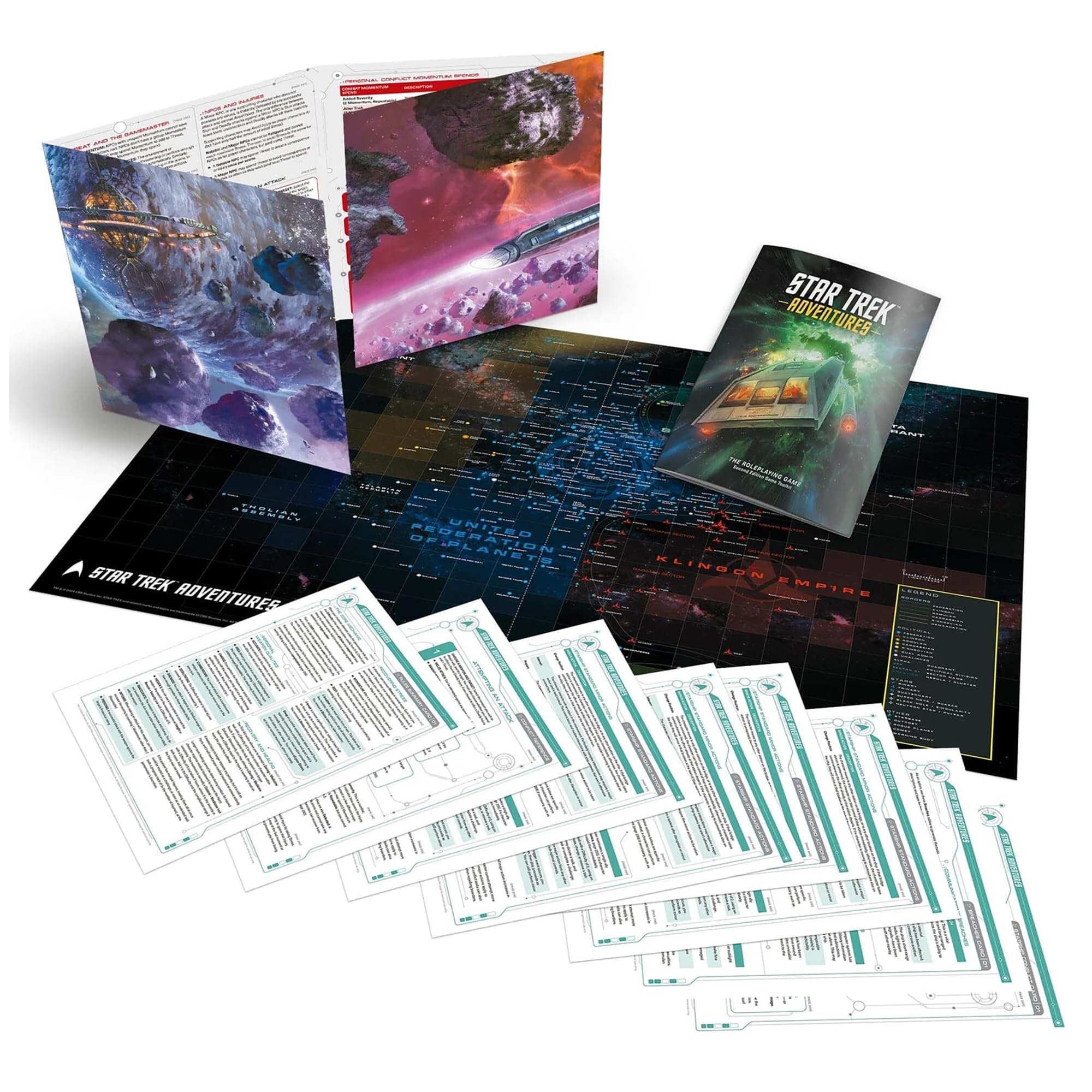 Modiphius Entertainment: Star Trek Adventures: Second Eidtion - Game Toolkit - GM Screen, Booklet, Map & Reference Sheets, Tabletop RPG Accessory
