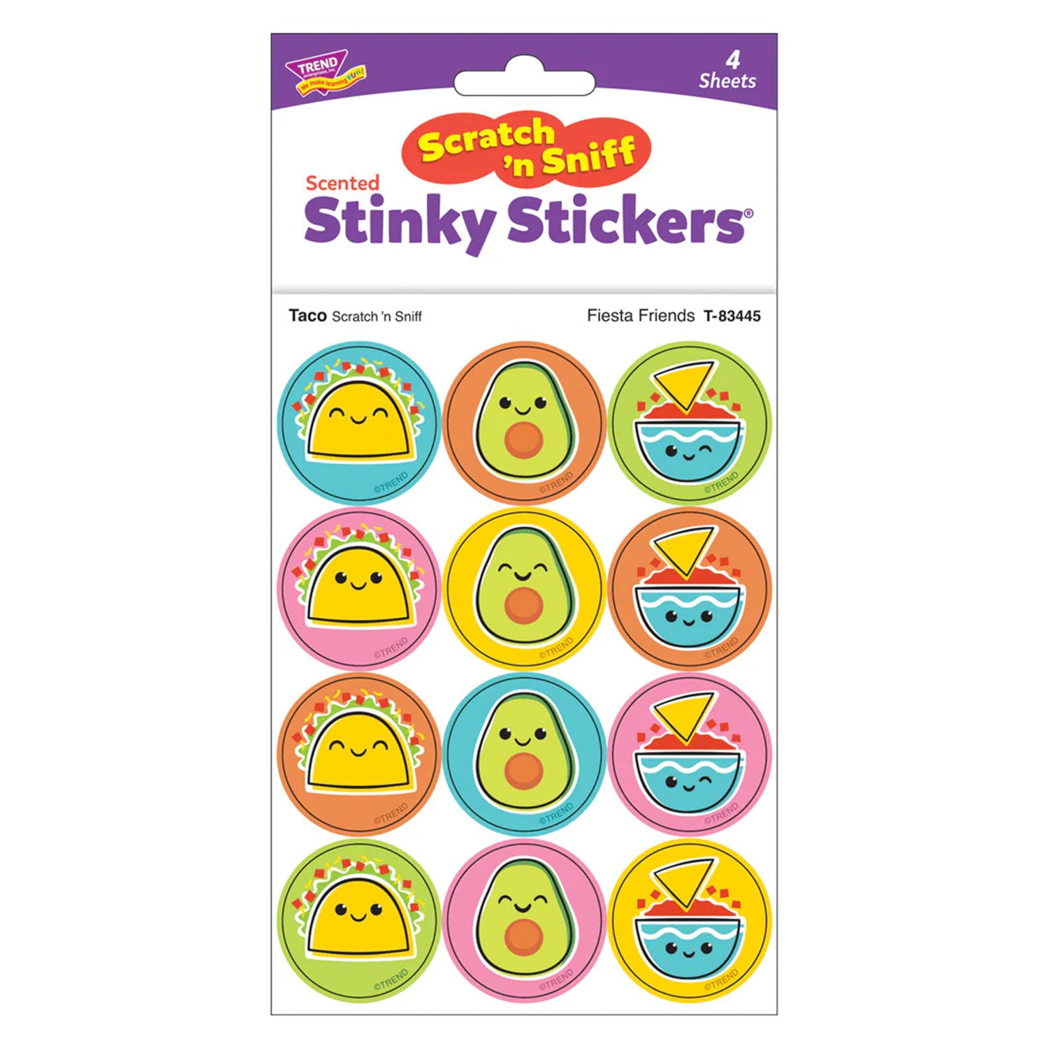 Fiesta Friends, Taco scent Scratch 'n Sniff Stinky Stickers®, Pack of 48