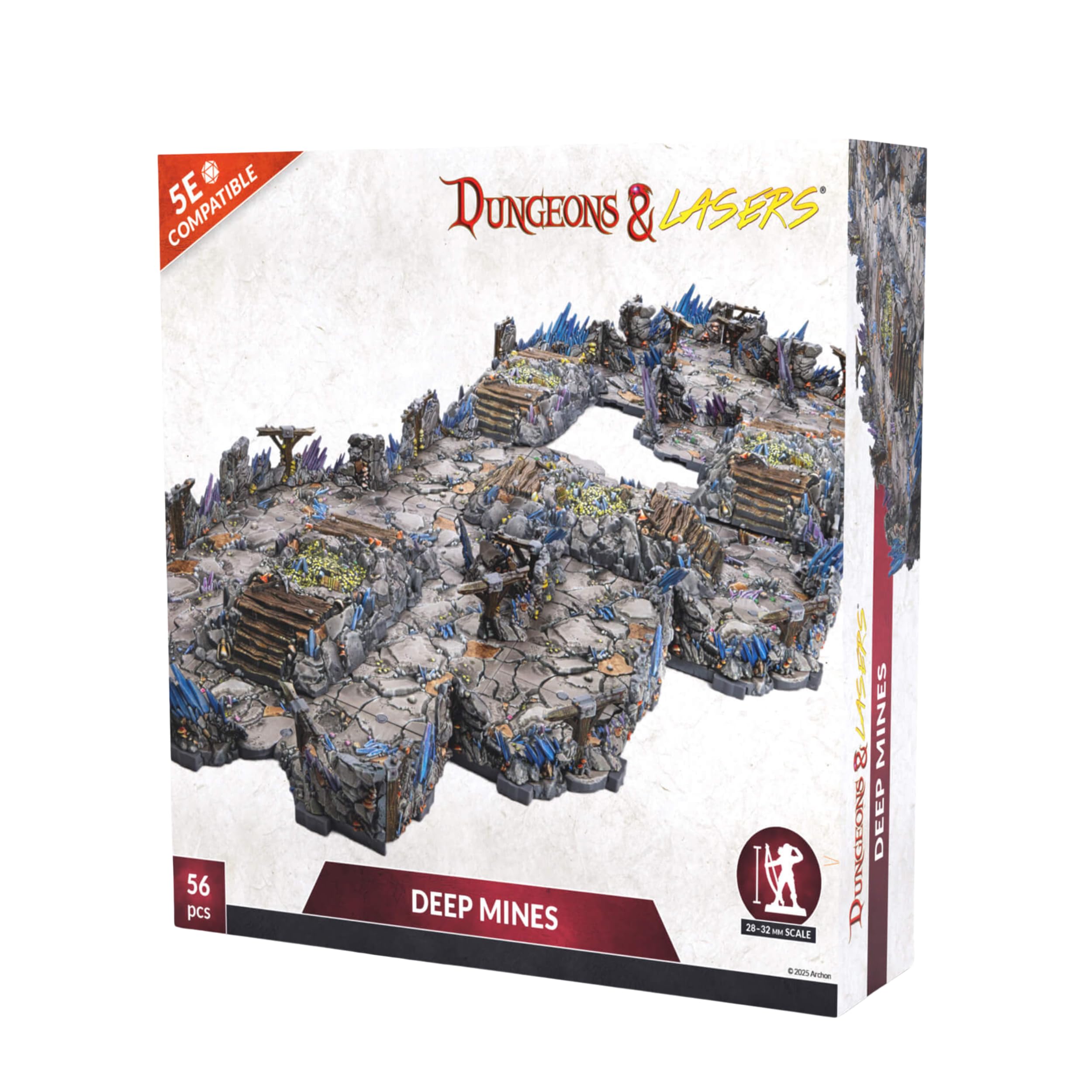 Dungeons & Lasers: Deep Mines 56 pc DND Terrain Set - 5e Compatible - Painting and Assembly Required - for 14 Years +