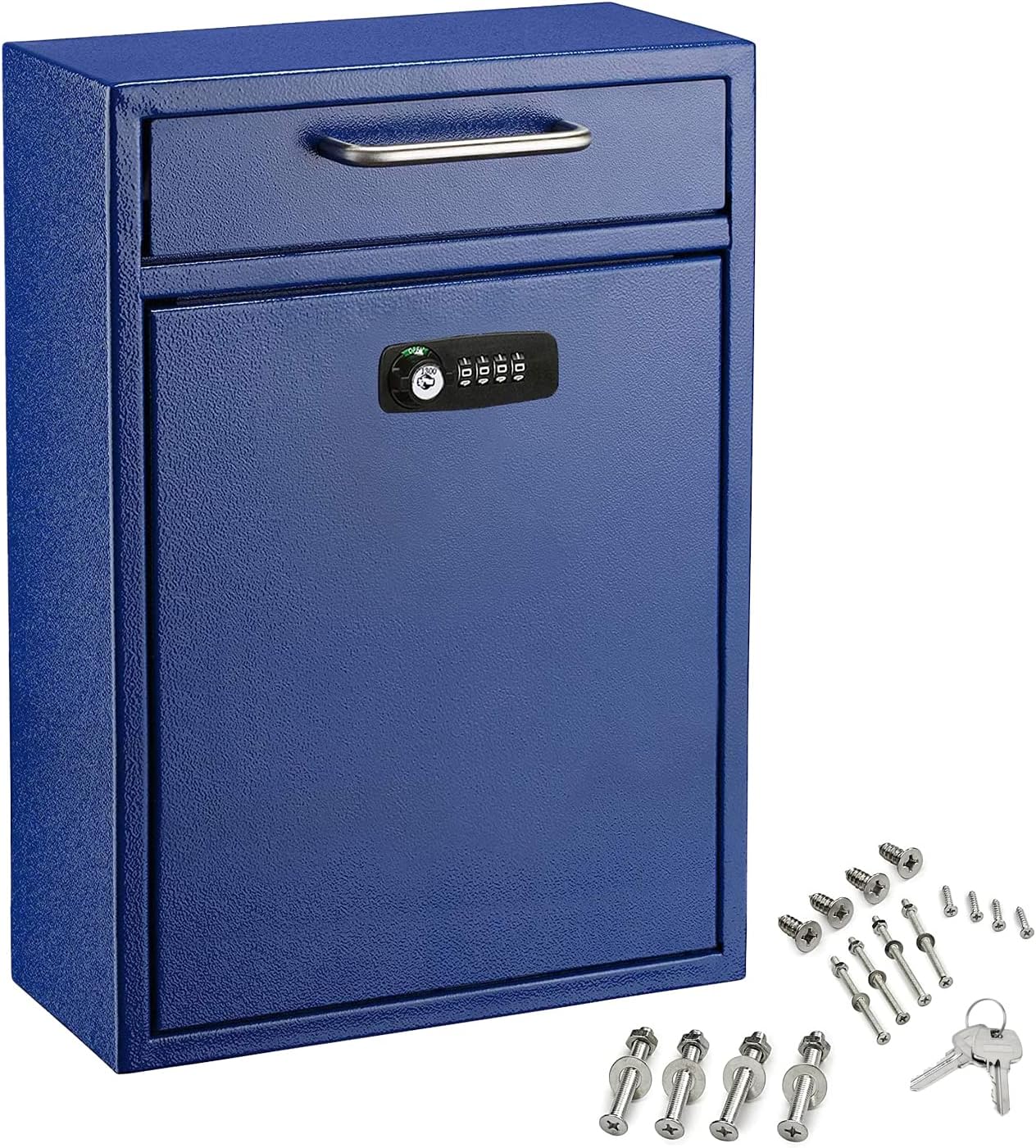 Large Wall Mountable Mailbox with Key and Combination lock