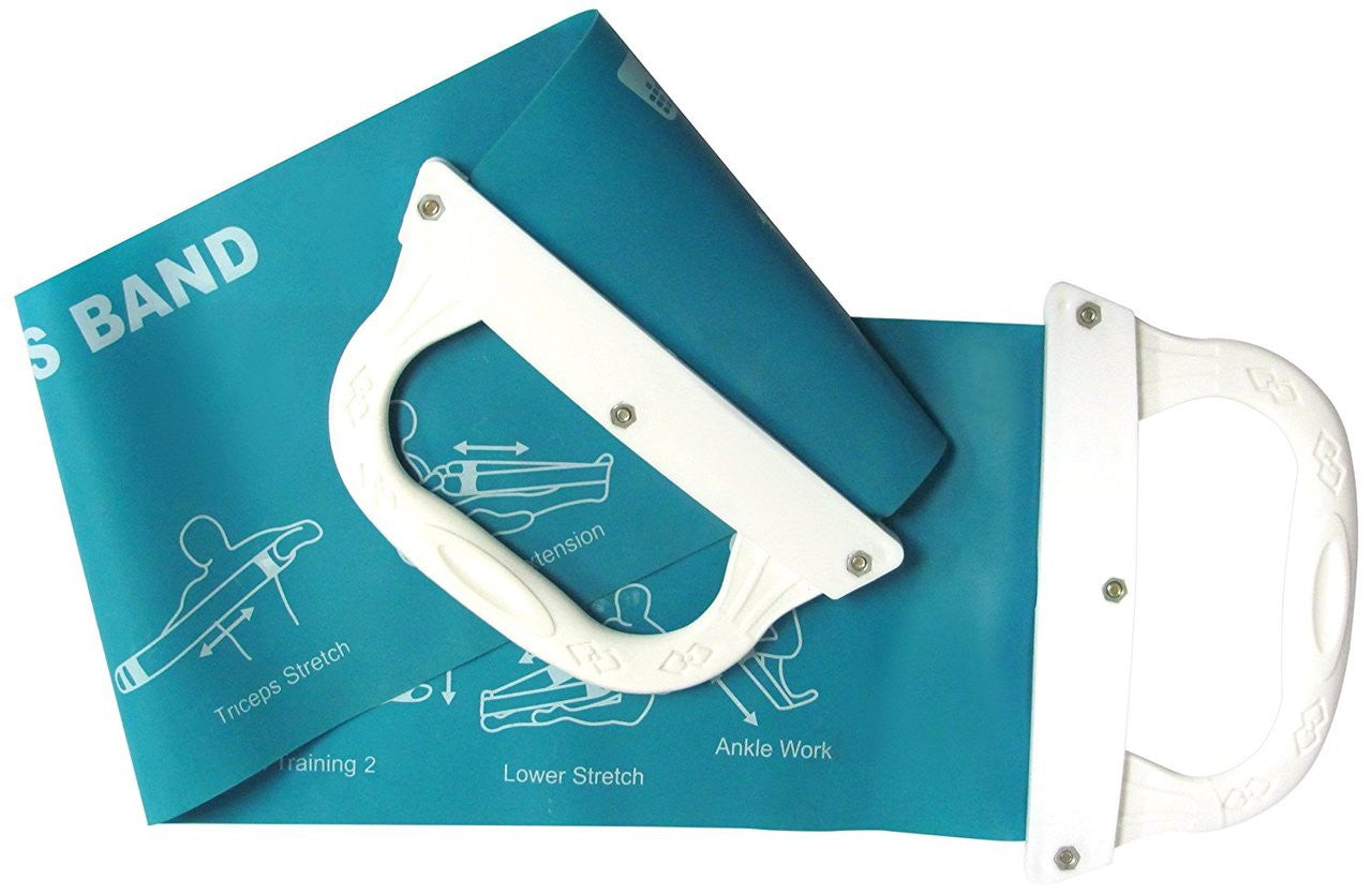 TONE Fitness Band with handles and printed exercises