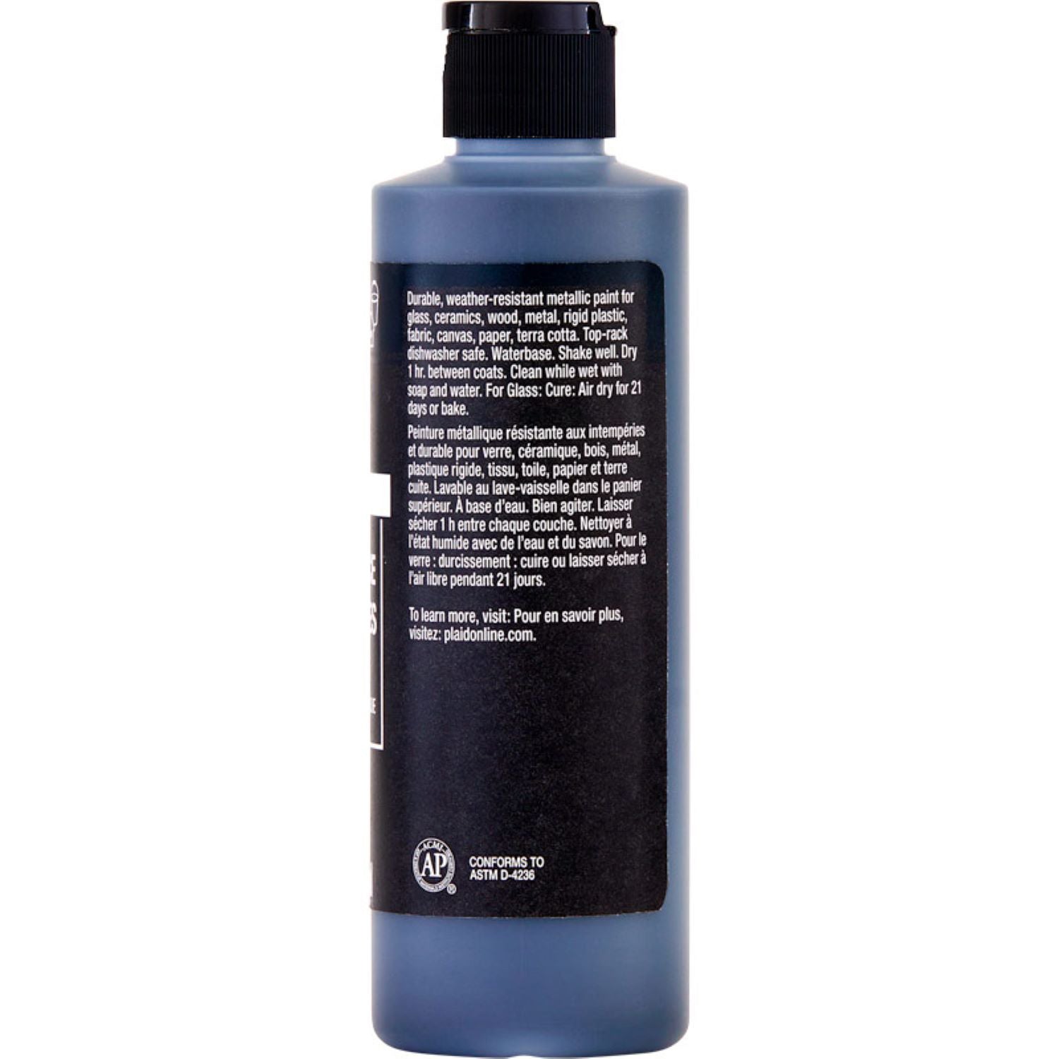 Acrylic Paint Metallic, 8oz., Charcoal Black