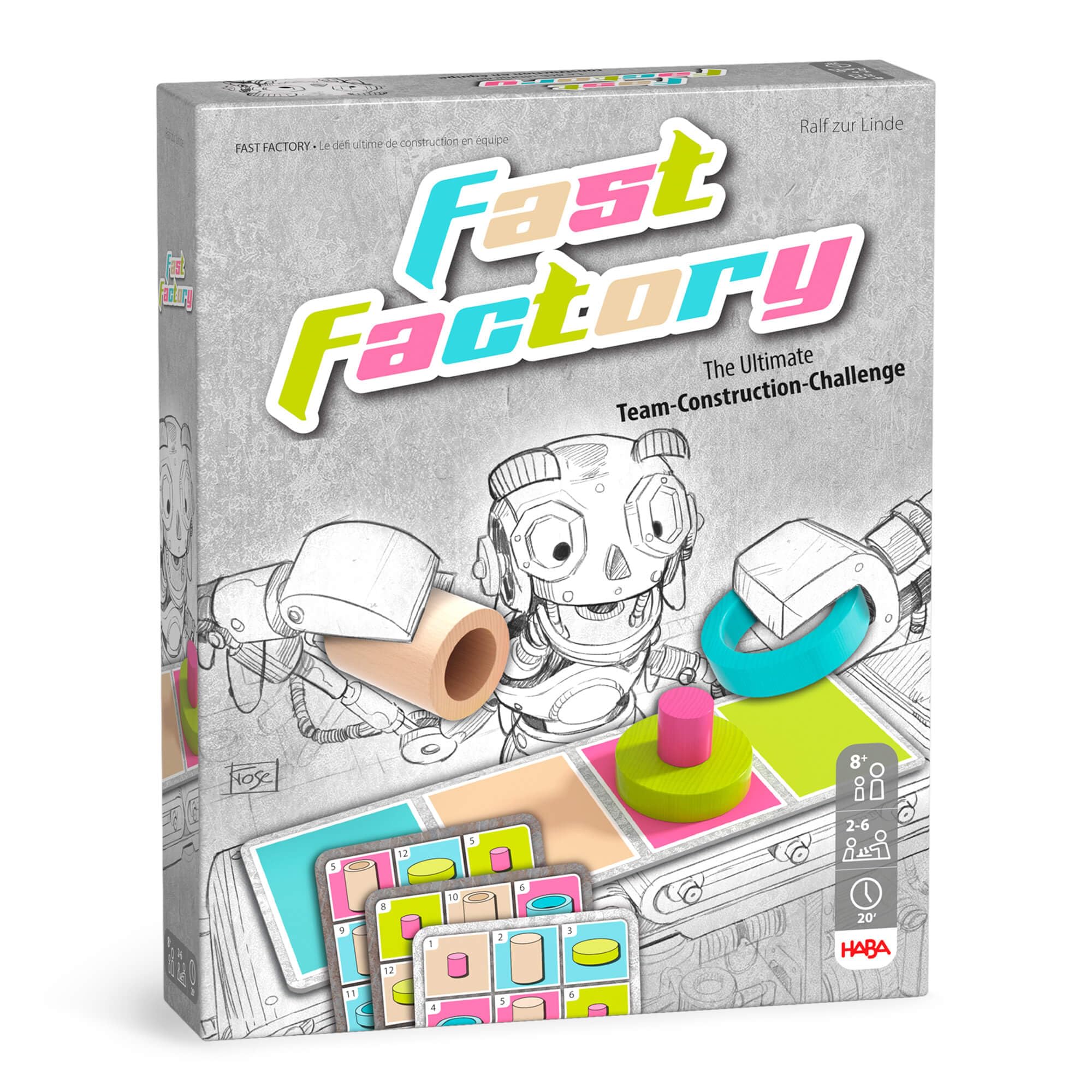 HABA Fast Factory: Exciting Robot-Themed Sequence Board Game, Ideal Family Board Games & Fast-Paced Assembly Team Building Activity for Kids 8 and up.