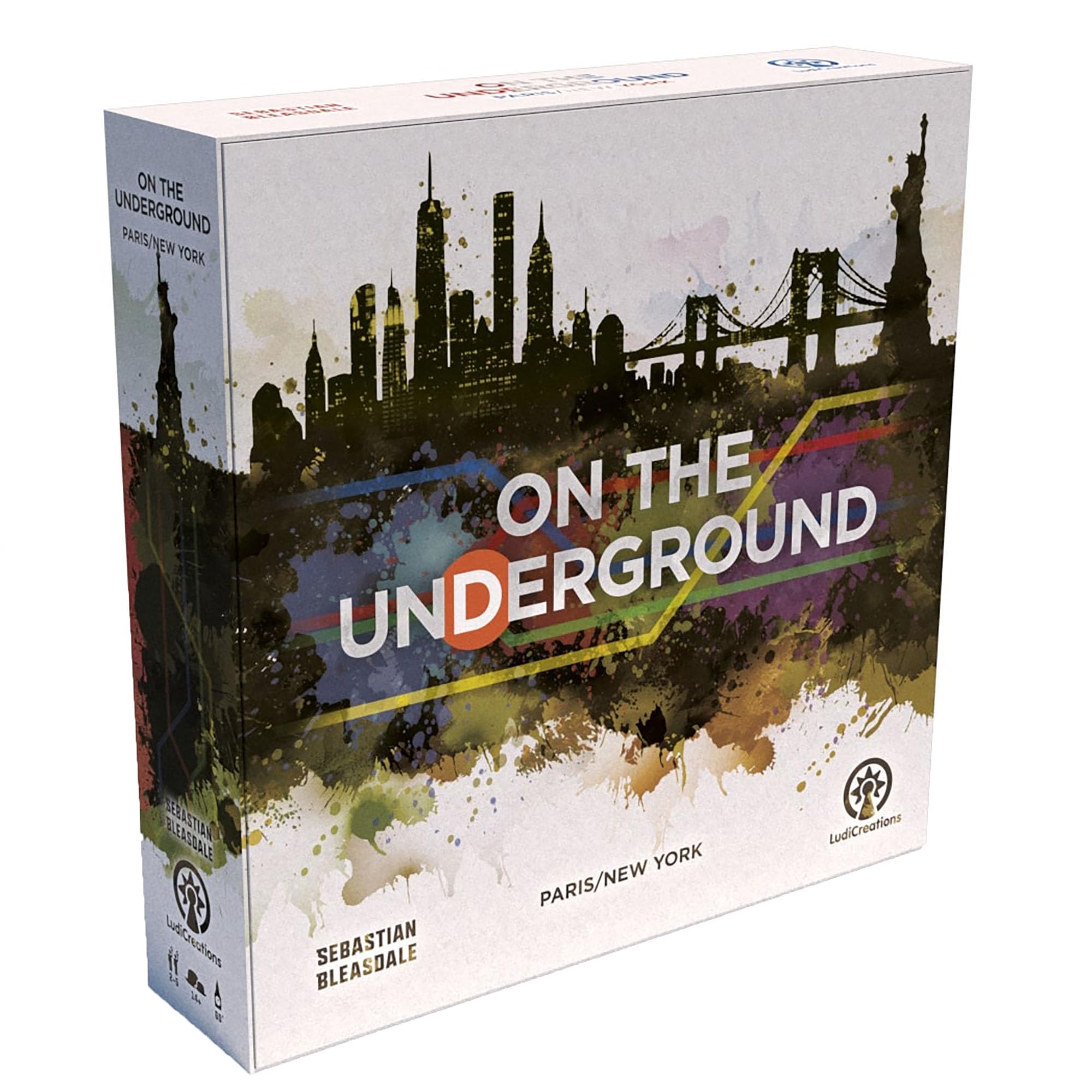 LudiCreations: On The Underground: Paris/New York - Train Route Building, Strategy Board Game, 2 City Maps, Family Game, Ages 14+, 2-5 Players, 60 Min