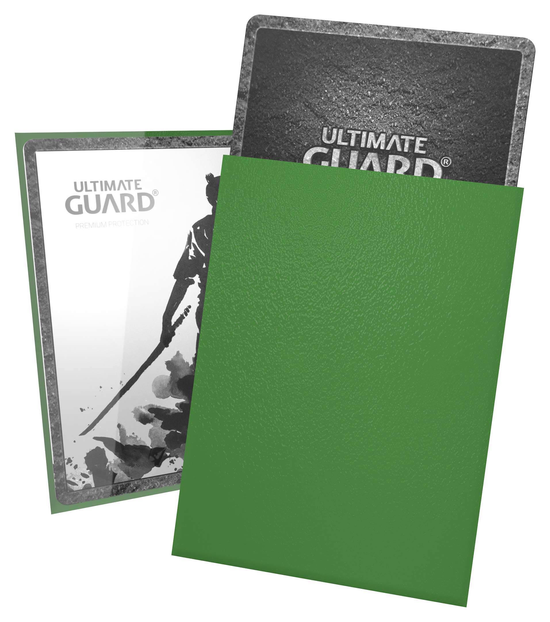 Ultimate Guard Katana Card Sleeves: 100 Standard Size TCG Sleeves, 66 x 91mm, Green Back, Tournament Quality, No PVC & Acid-Free, High Clarity