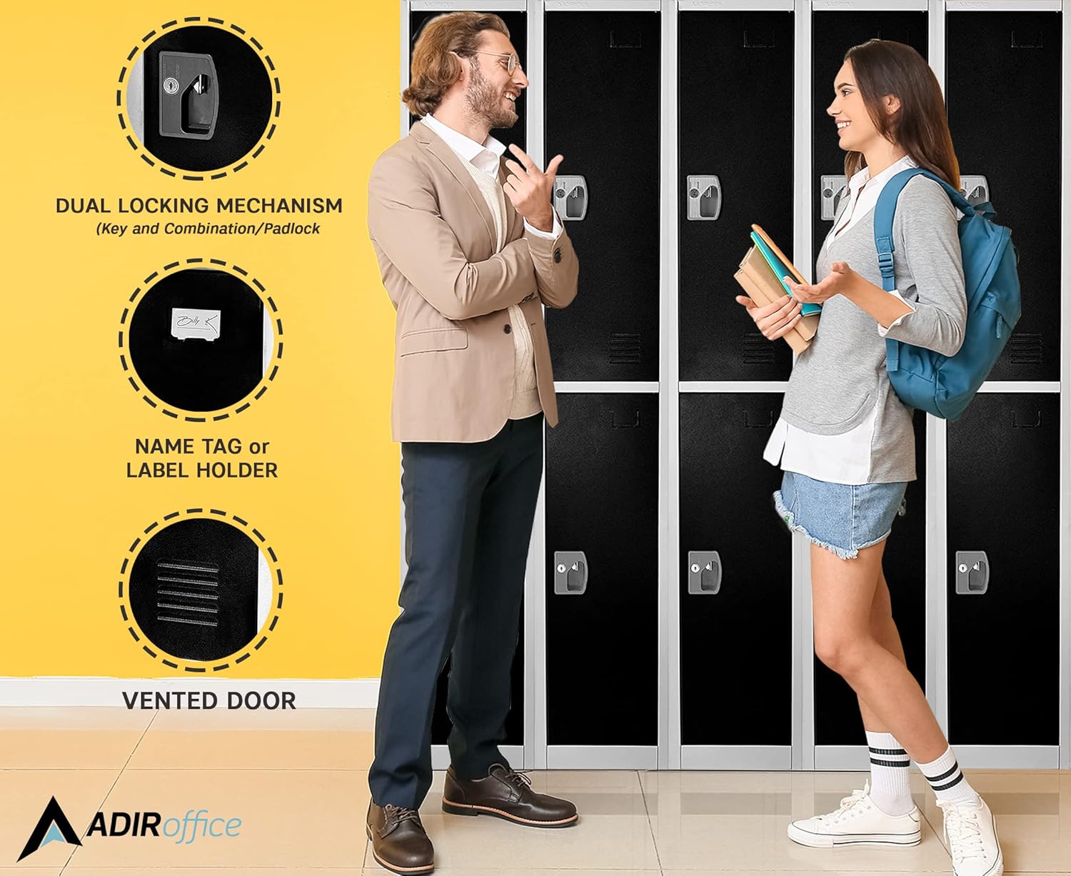 72 in. x 12 in. x 12 in. Double-Compartment Steel Tier Key Lock Storage Locker in Black (4-Pack)