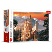 Trefl Wintry Neuschwanstein Castle, Germany 3000 Piece Jigsaw Puzzle Red 46"x33" Print, DIY Puzzle, Creative Fun, Classic Puzzle for Adults and Children from 15 Years Old