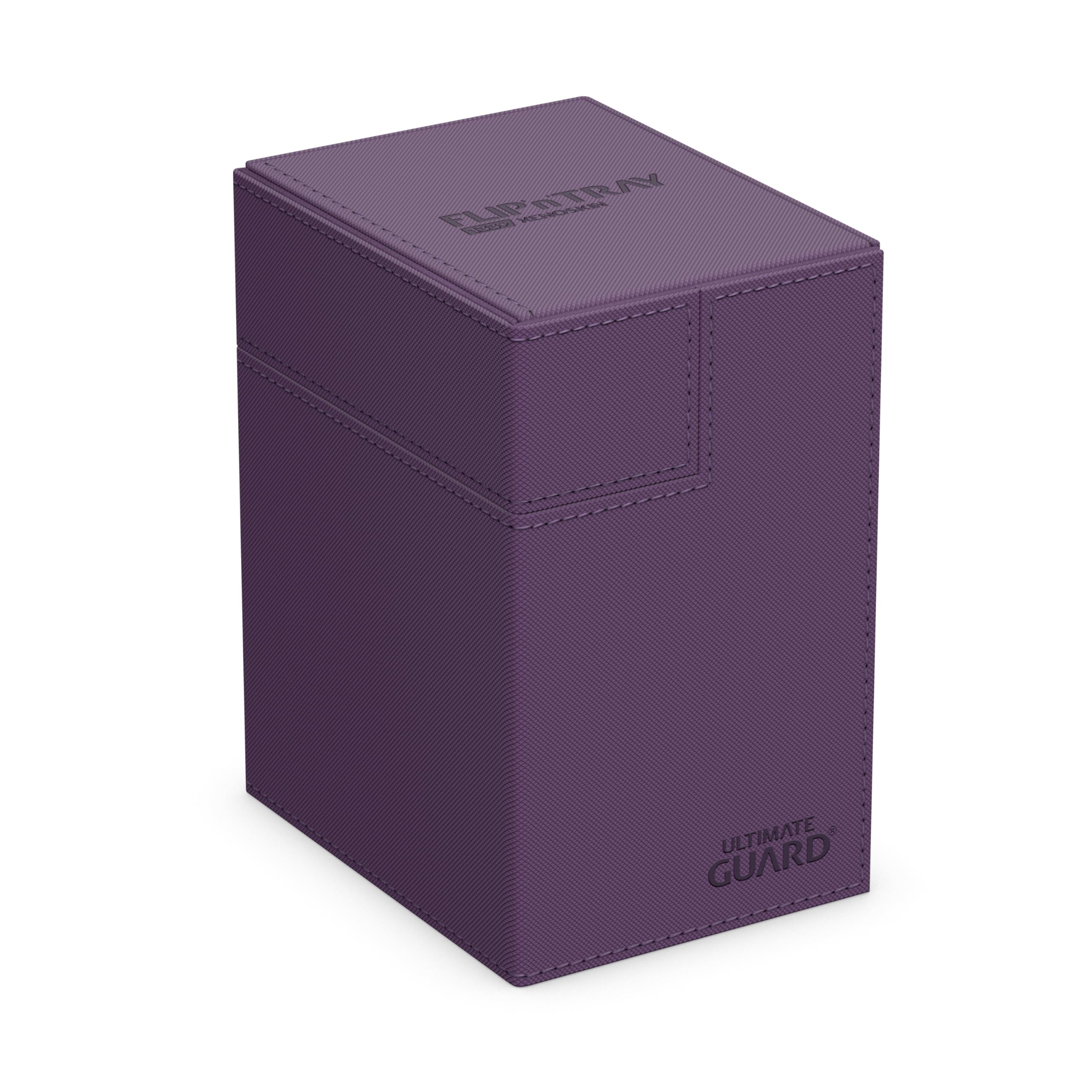 Ultimate Guard Flip'n'Tray 133+, Deck Case for 133 Double-Sleeved TCG Cards + Dice Tray, Purple, Independent Magnetic Closure & Microfiber Inner Lining