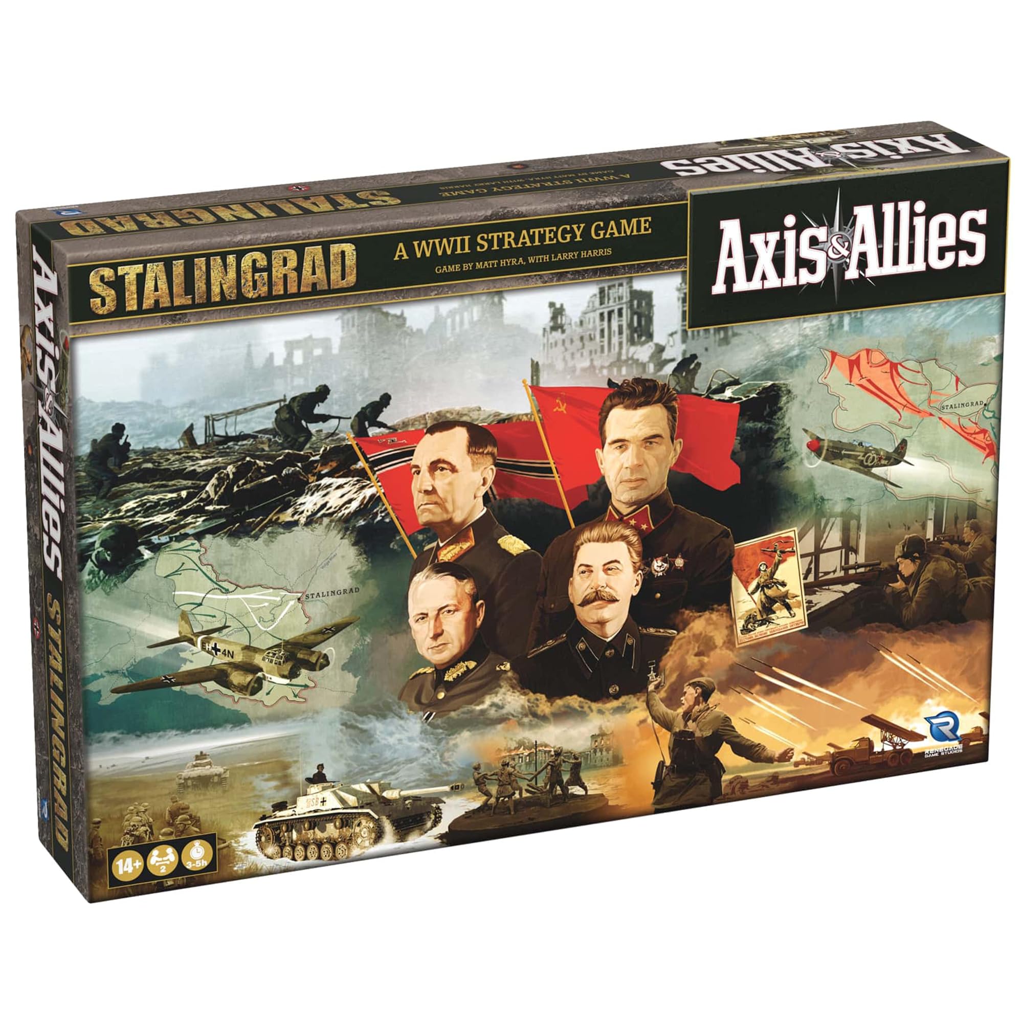 Renegade Games: Axis & Allies - Stalingrad - WWII Strategy Board Game, Command German Or Soviet Forces, Miniatures War Game, Ages 14+, 2 Players, 4hrs
