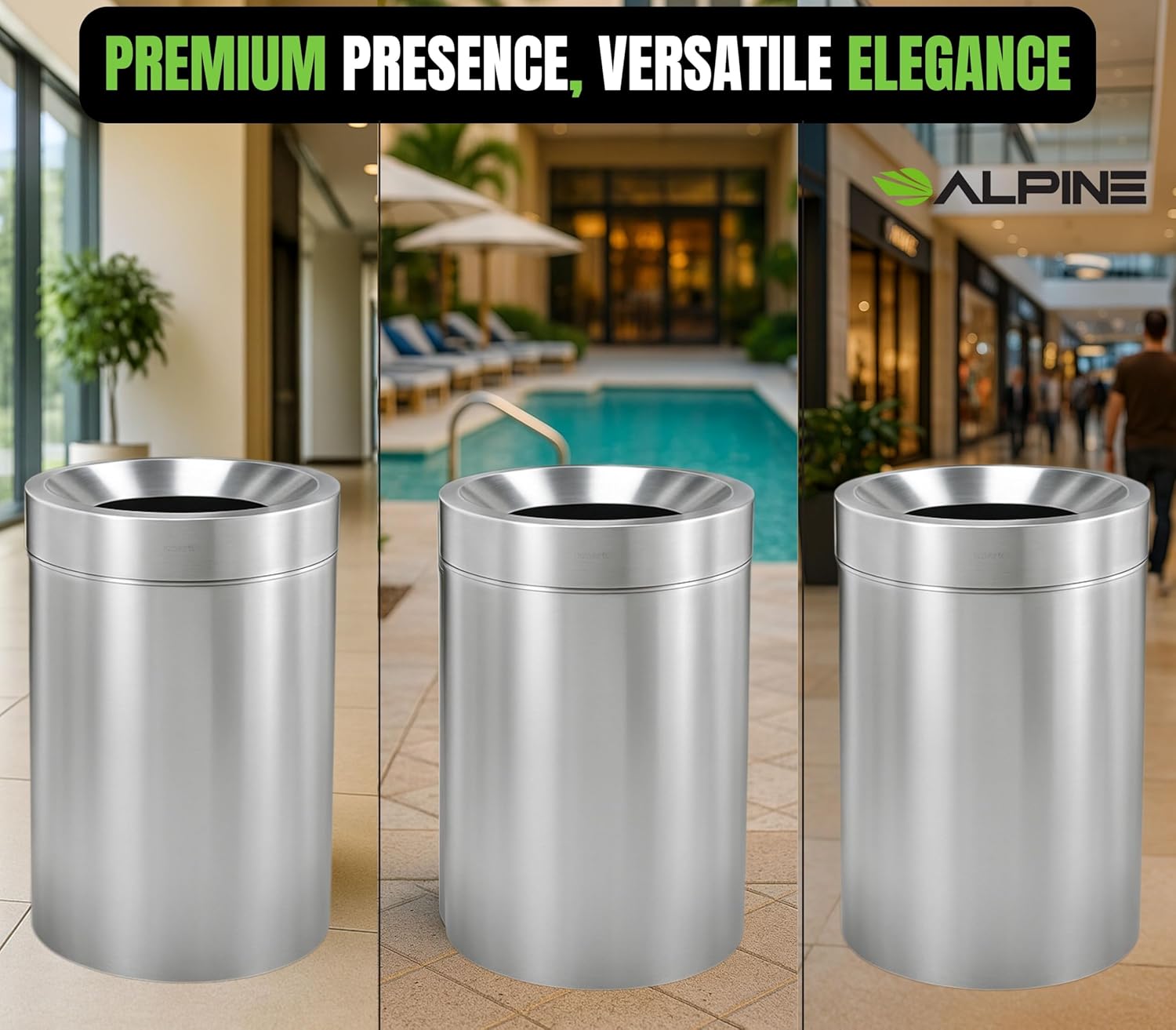 50 Gallon Stainless Steel Indoor Trash Can