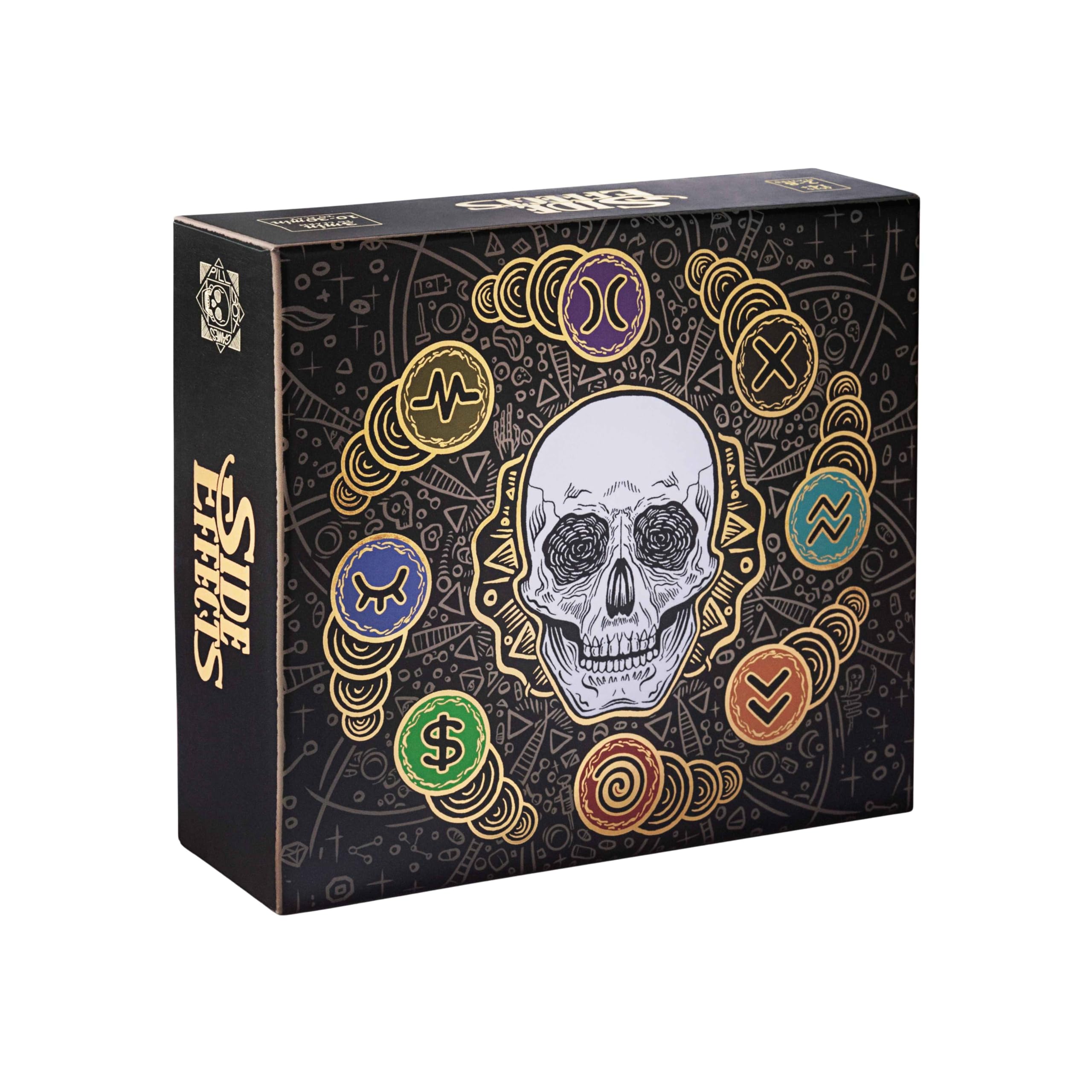 Pillbox Games Side Effects | Strategic Take That Card Game of Therapy, Medication, Disorder Cards & Chaotic Interaction | Stylish Art Game for 2–8 Players Ages 14+ | 10–30 Minute Playtime