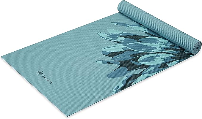 Gaiam Print Yoga Mat, Non Slip Exercise & Fitness Mat for All Types of Yoga, Pilates & Floor Exercises - Vibrant Flourish