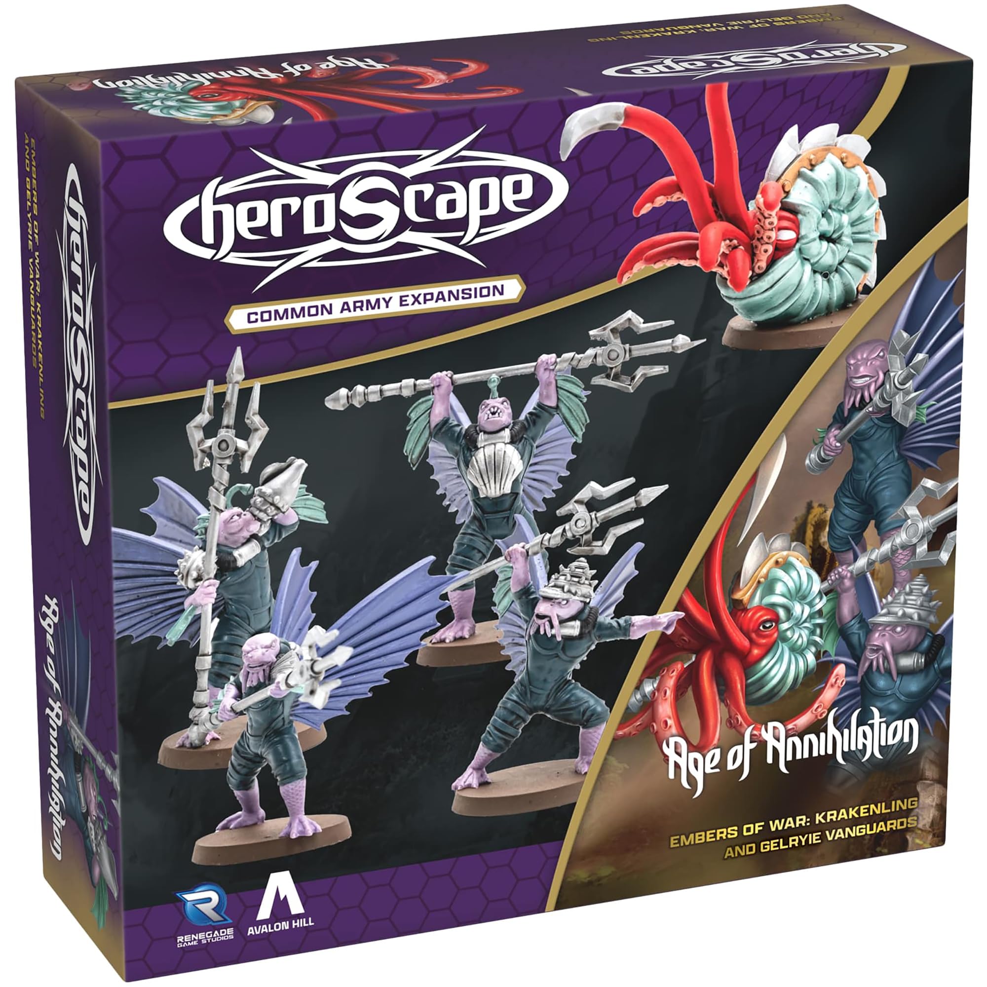 Renegade Game Studios - Heroscape Krakenling and Gelyrie Vanguards Army Expansion - Add on Content for The Heroscape Miniatures Game - Battle Box or Master Set is Required to Play