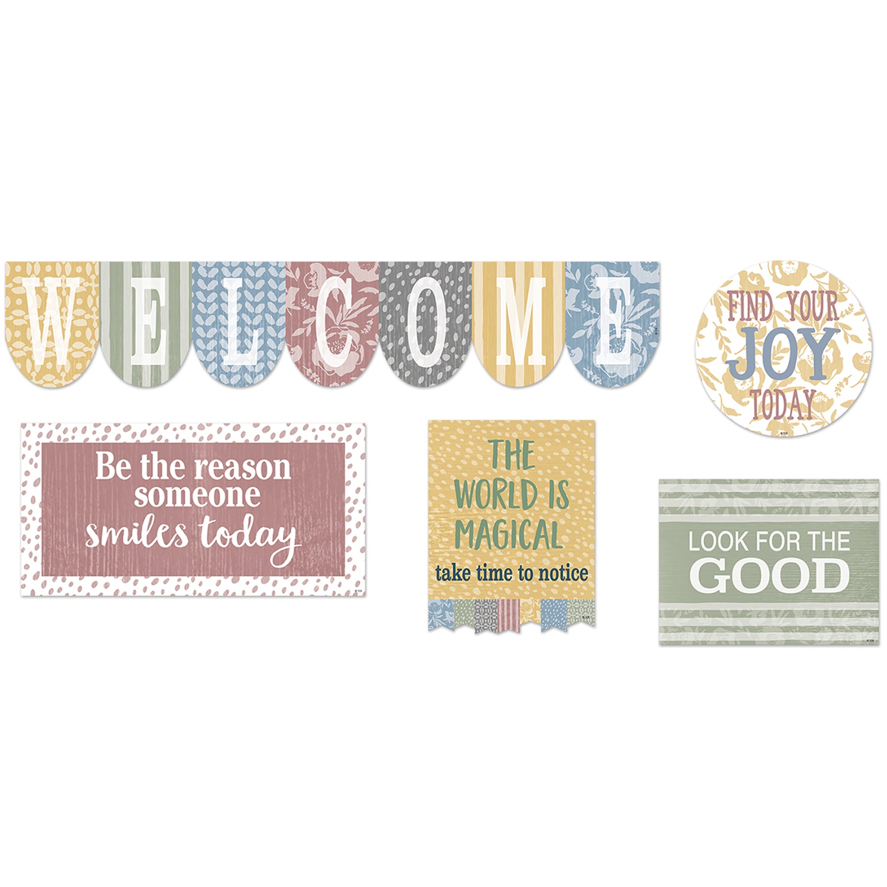 Classroom Cottage Mini Bulletin Board Set, 23 Pieces