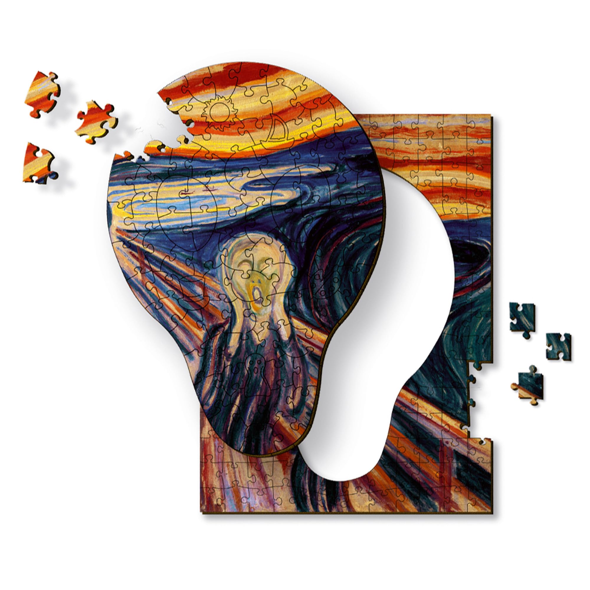 Trefl The Scream - Edvard Munch 200 Jigsaw Puzzle, Wood Craft, Irregular Shapes, 5 Special Puzzles, Famous Paintings and Artists, Creative Fun for Adults and Children from 9 Years Old
