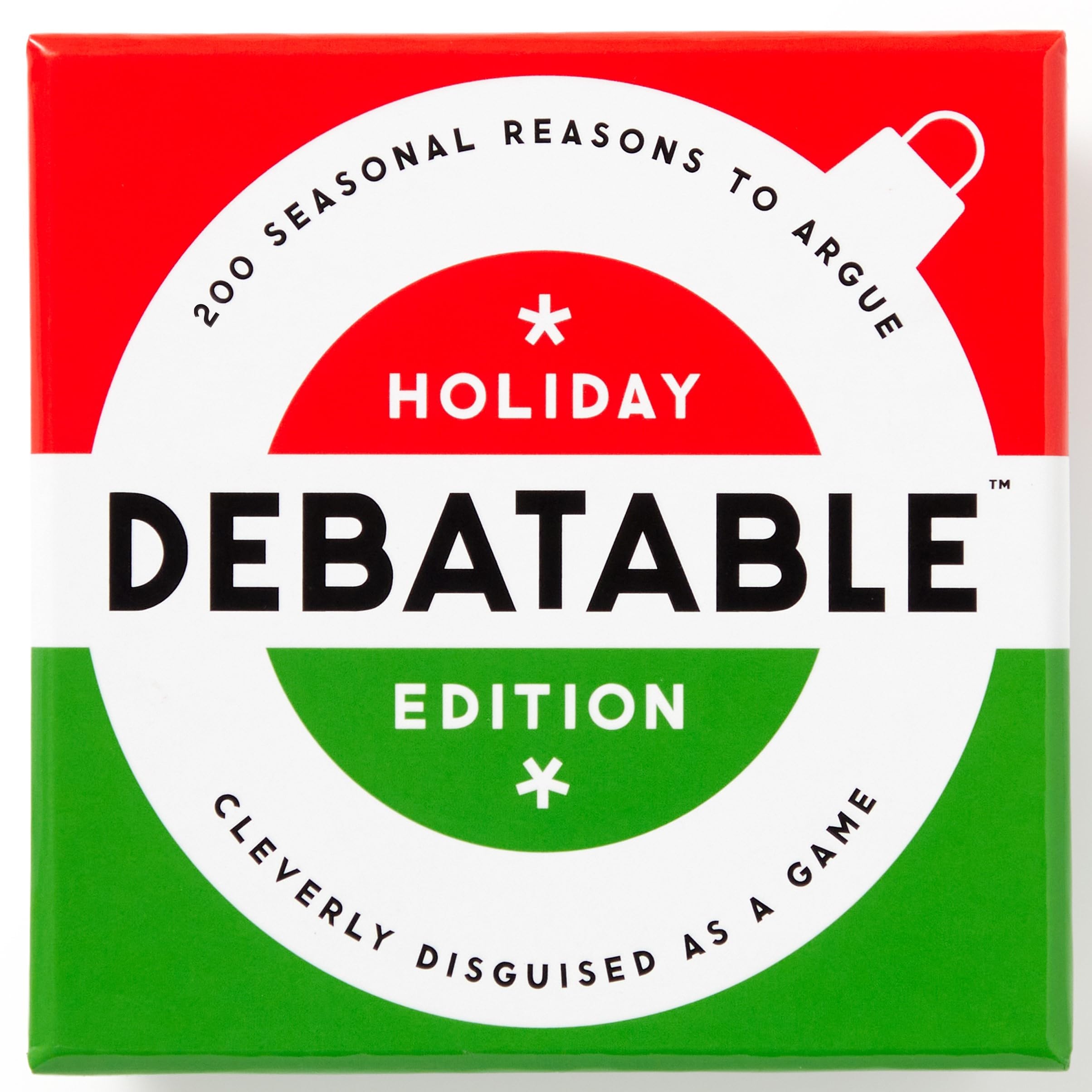 Brass Monkey Debatable Holiday Edition – Social Party Game with 400 Holiday Topics to Argue About, 2+ Players