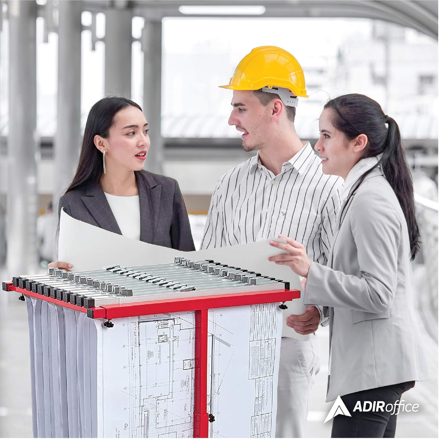 Mobile Vertical Plan Center for Blueprints, Red