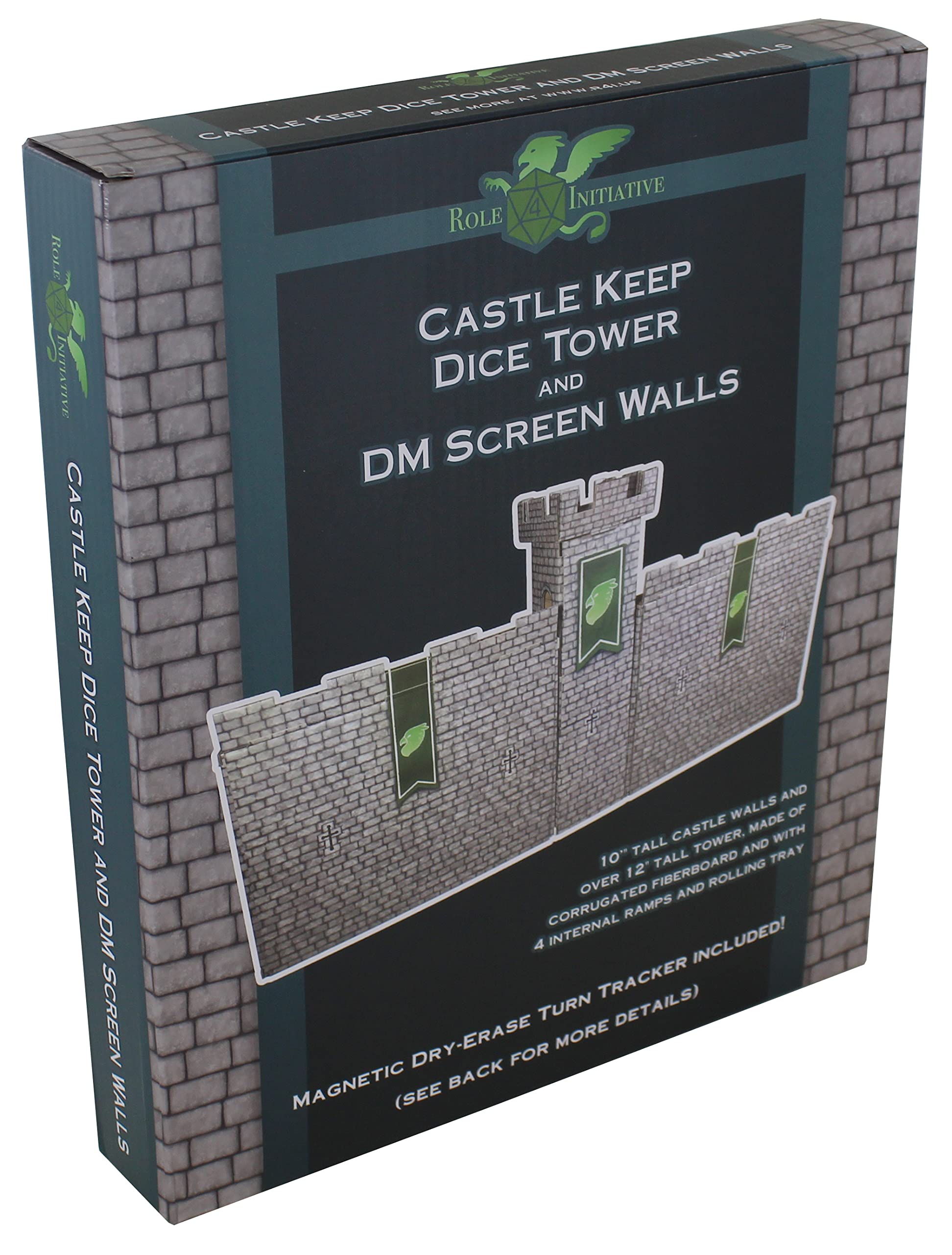 Role 4 Initiative Castle Keep Dice Tower with DM Screen Walls