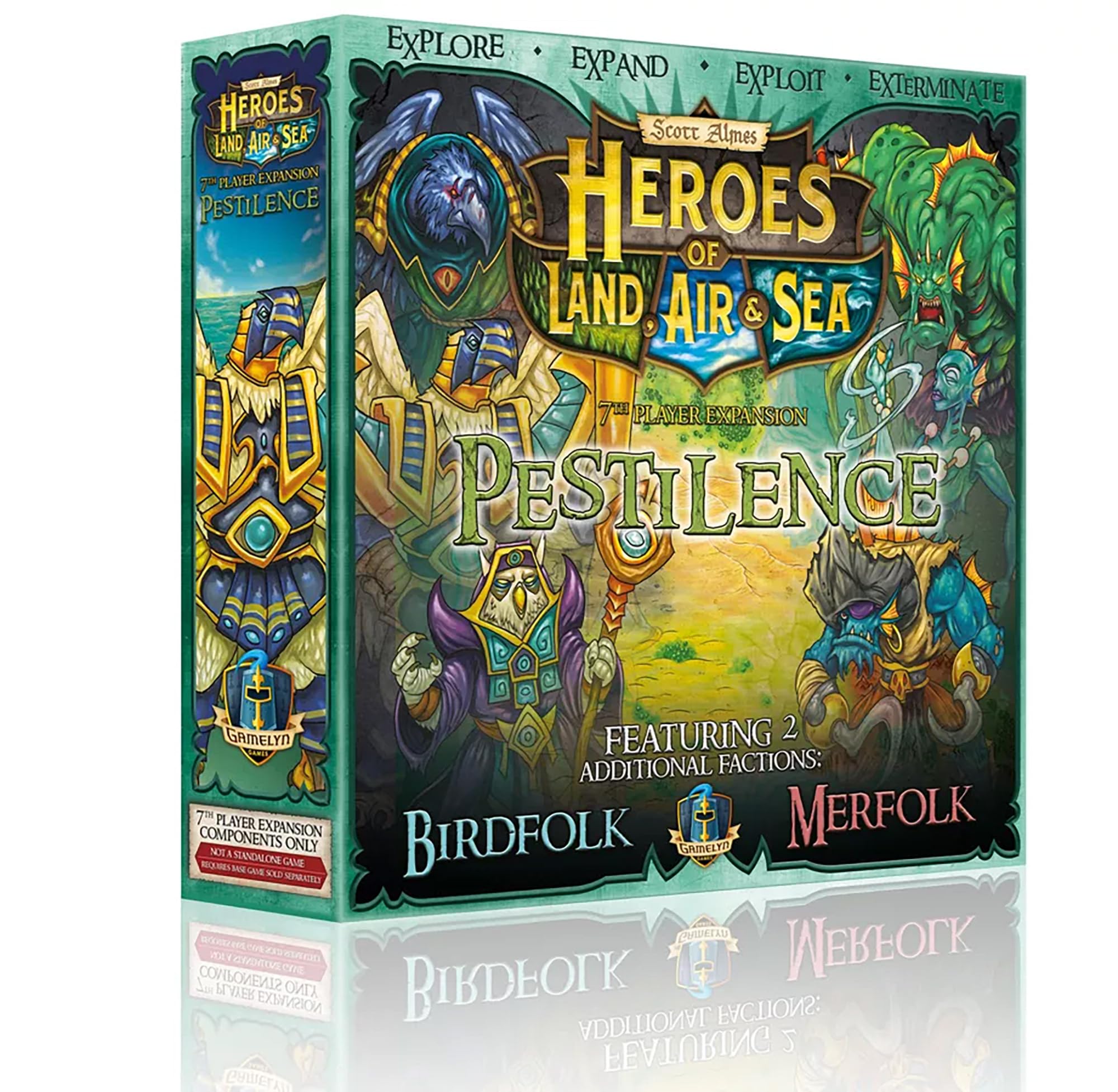 Heroes of Land, Air & Sea: Pestilence Expansion | New Factions & 7-Player Support | Epic Fantasy Strategy Game Add-On | Ages 14+ | Worker Placement & Miniatures Board Game