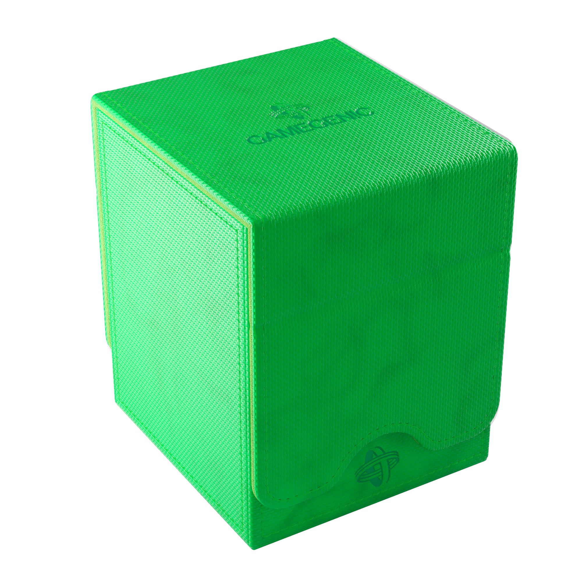 Gamegenic Squire Plus 100+ XL Convertible Deck Box - Holds 100 Double-Sleeved Cards! Premium Commander Card Case, Detachable Slide Card Case, Armorfyber Surface, Green Color, Made
