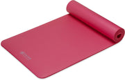 Gaiam Essentials 2/5" Thick (10mm) Yoga & Pilates, Fitness & Exercise Mat with Easy-Cinch Carrier Strap Cushion Support For Fitness and Gym Workouts - Pink