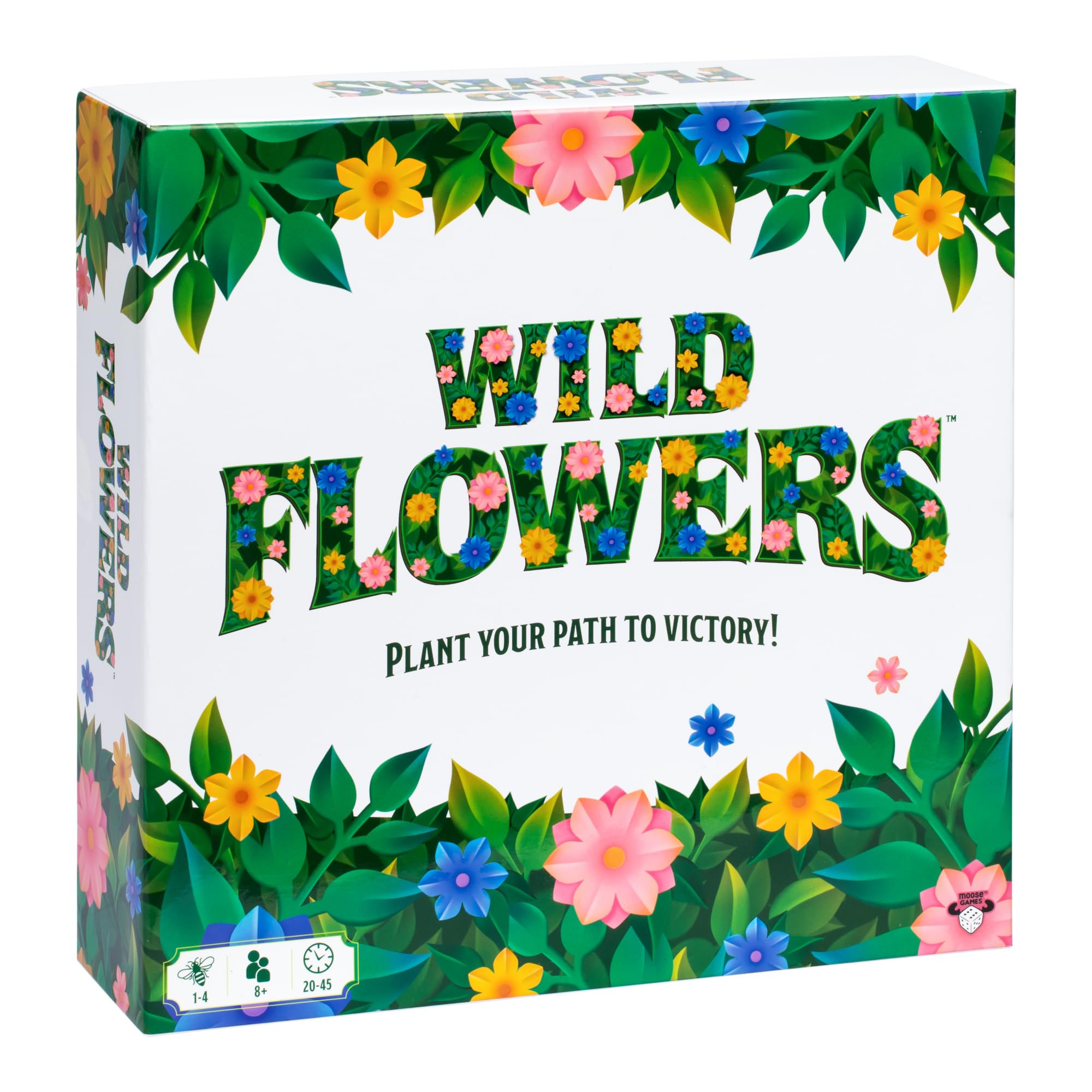 Wild Flowers Family Fun Strategy Game, Grow & Claim Flowers by Placing Tiles & Bumble Bees to Secure Your Blooms Before Others, Complete Garden Cards to Score Big! Solo Play & 1 to 4 Players Aged 8+